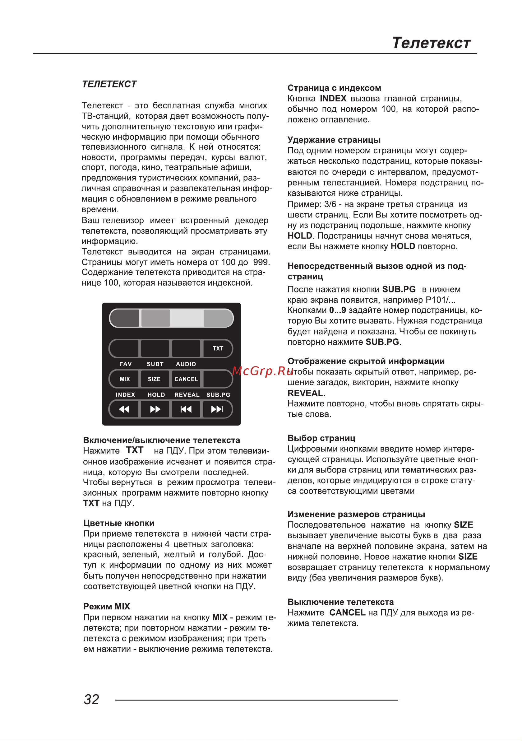 LEFF 32H111T [34/40] Телетекст