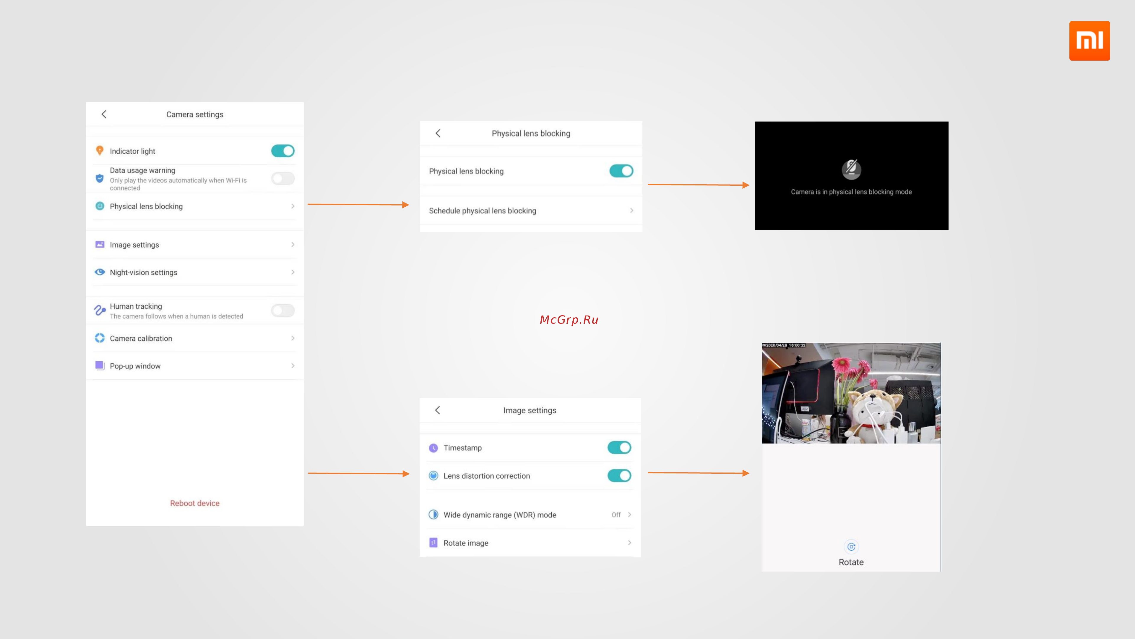Xiaomi Mi 360А Home Security Camera 2K Pro (BHR4193GL) [8/10] Settings camera settings