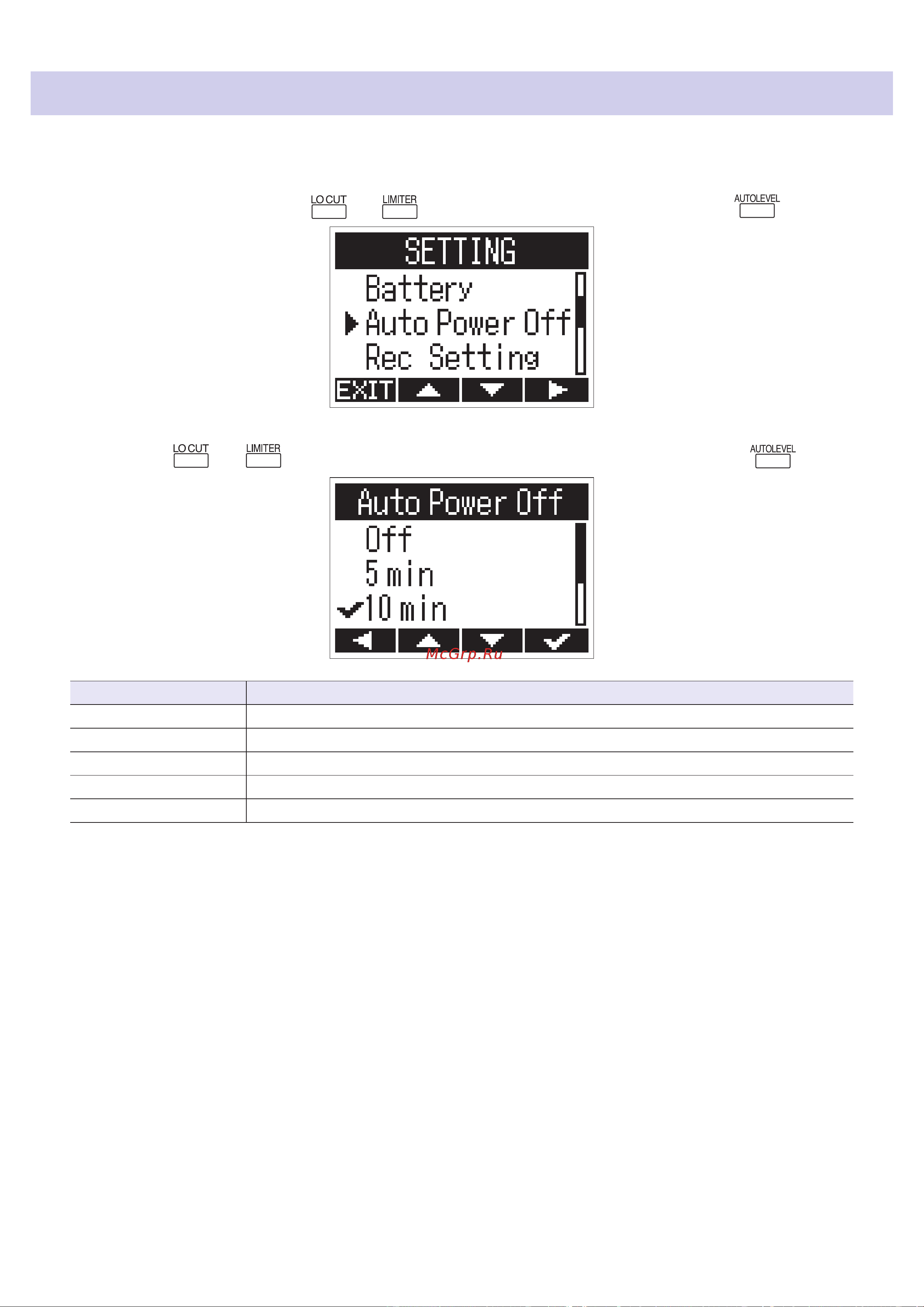 Zoom H1n [54/71] Setting the auto power off function