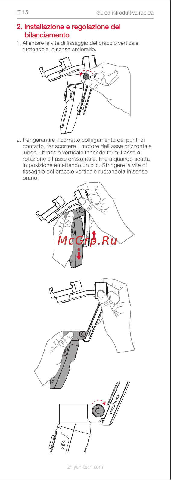 Zhiyun SMOOTH-Q3 Grey (C030112INT) [19/73] Installazione e regolazione del