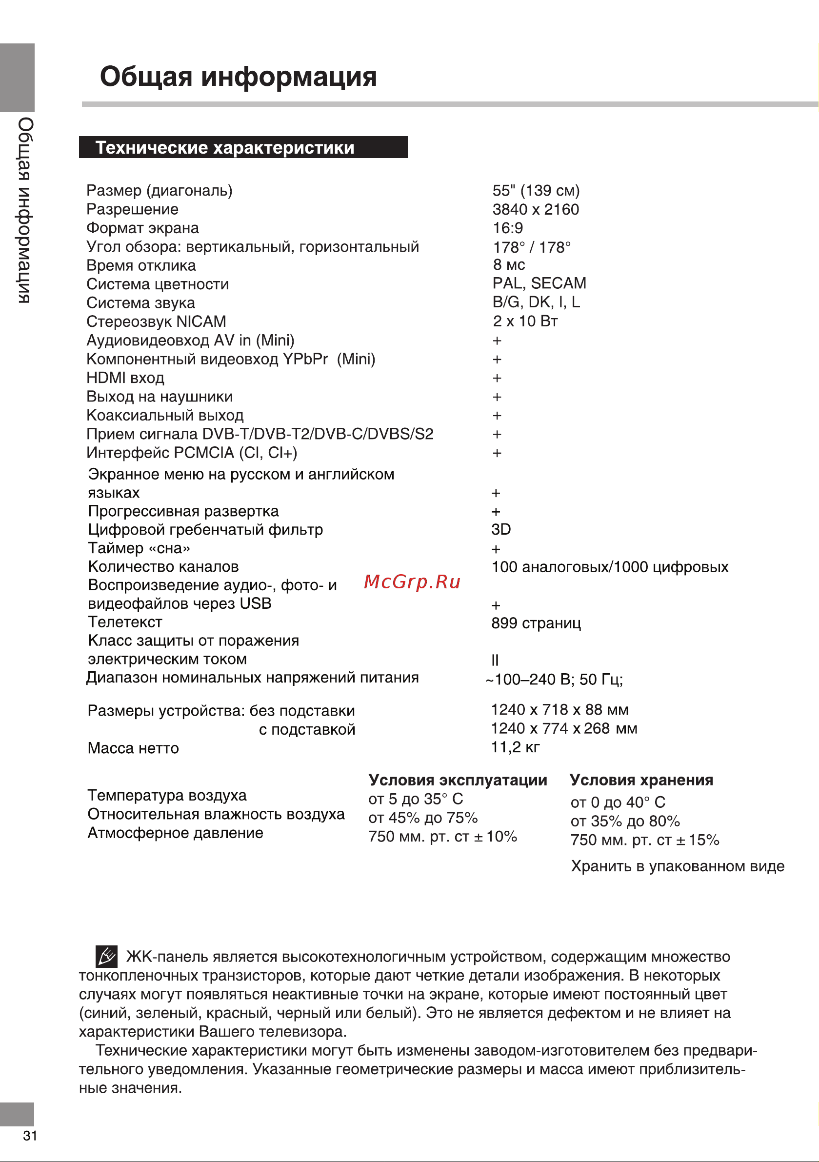 Telefunken TF-LED55S10T2SU [32/40] Общая информация