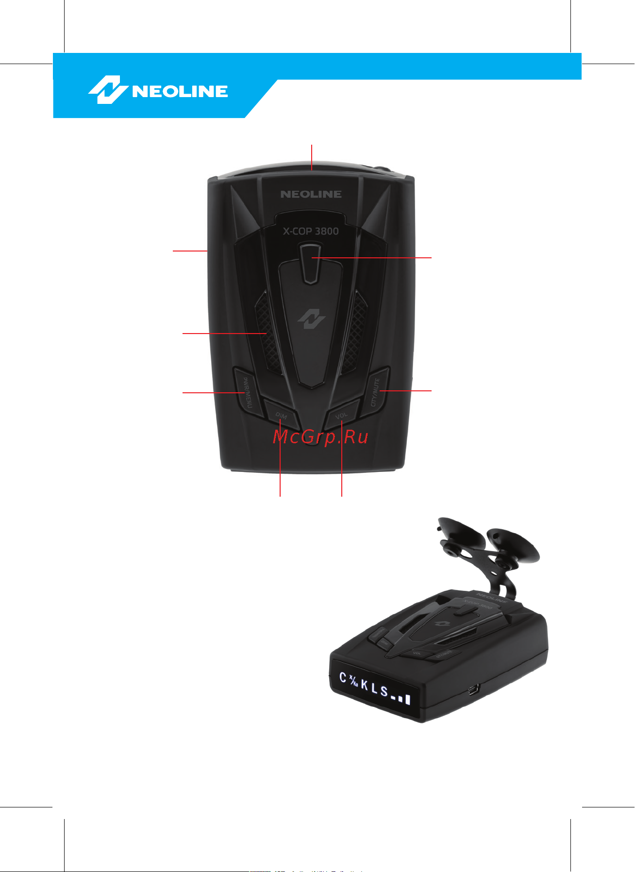 Neoline X-COP 3800 [2/8] Описание разъемов и кнопок