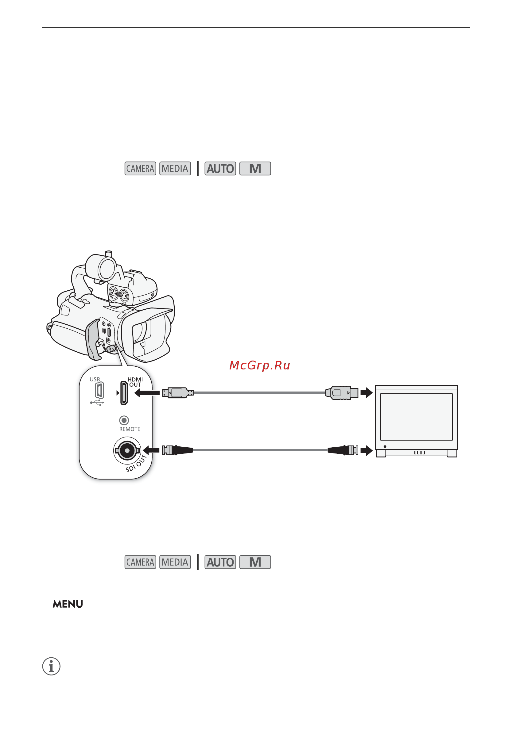 Canon 4K Camcorder XA45 EMEA (3665C003) [102/148] Подключение внешнего монитора
