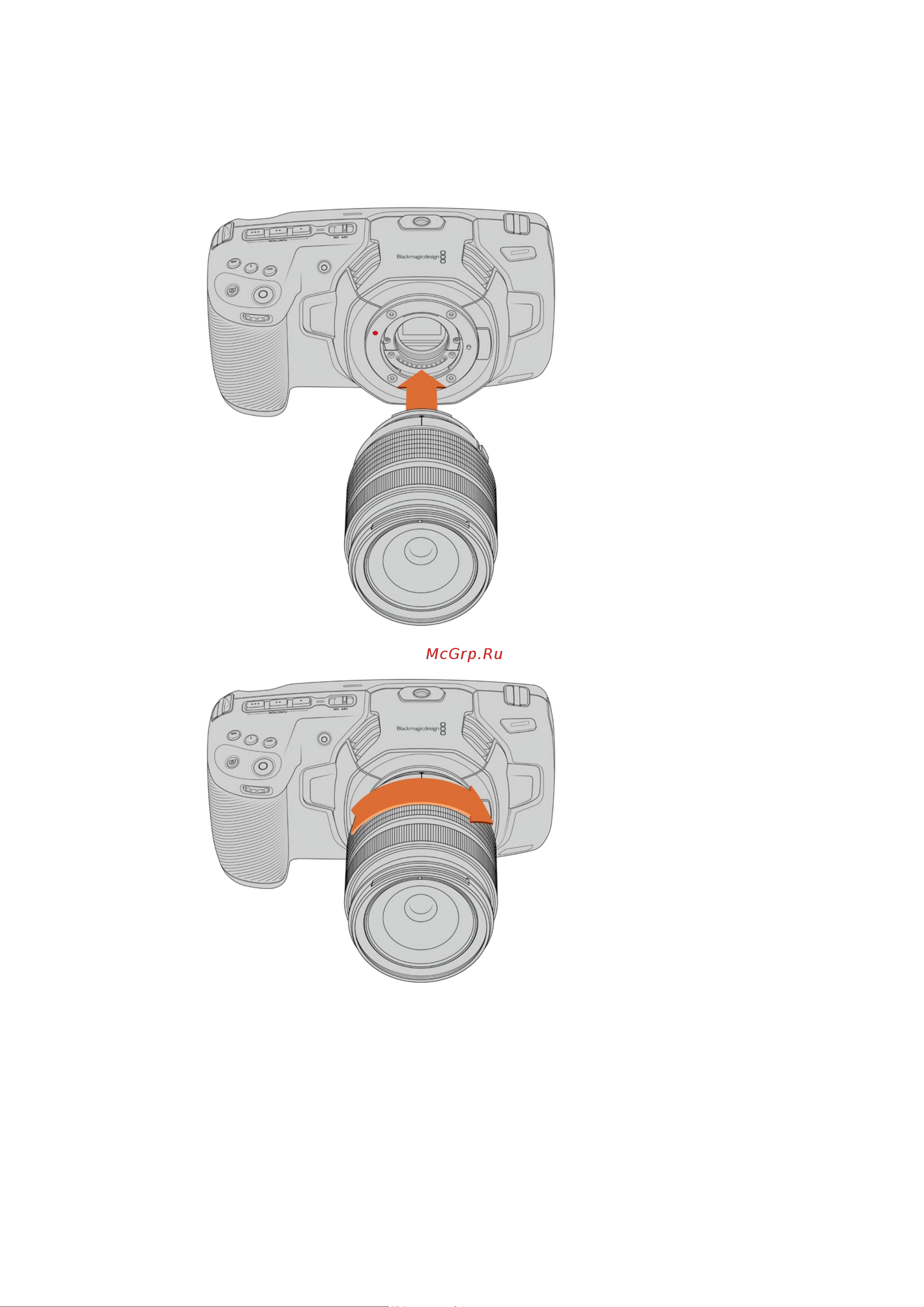 Blackmagic Pocket Cinema Camera 4K [5/156] Порядок установки объектива с байонетом ef или mft