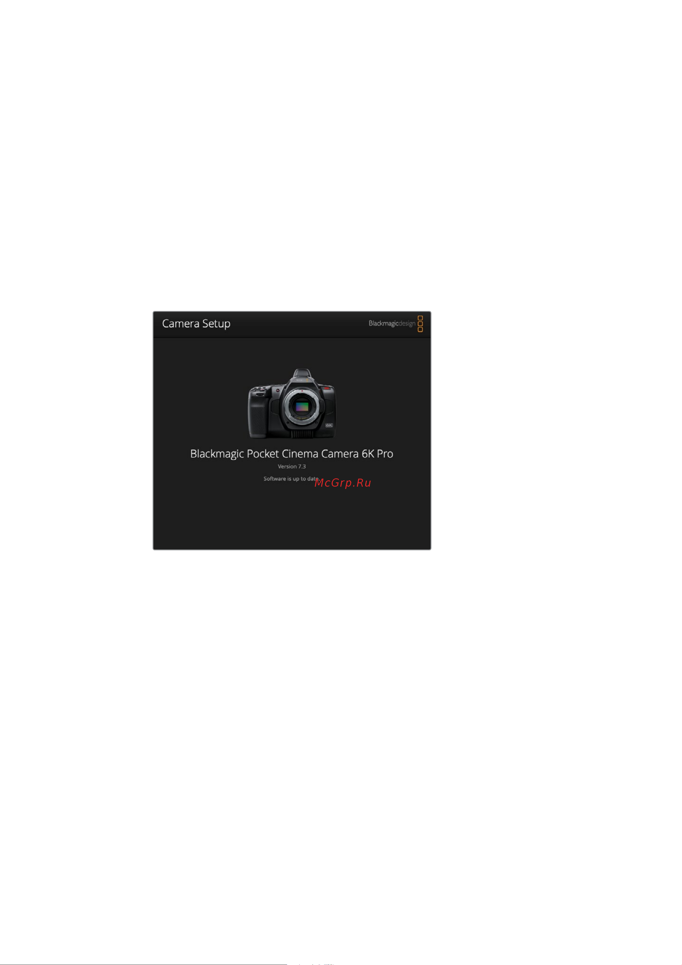 Blackmagic Micro Cinema Camera [1232/1718] Blackmagic camera setup utility