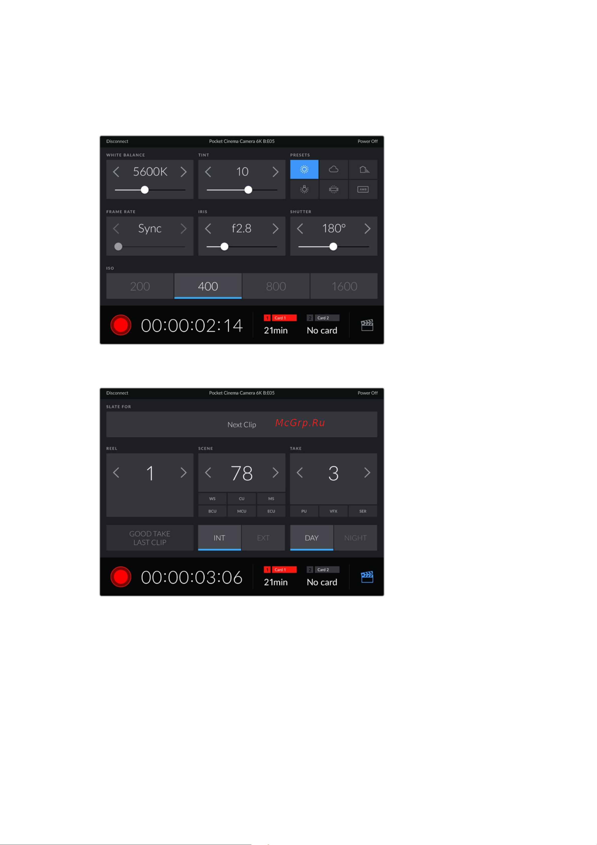Blackmagic Micro Cinema Camera [1334/1718] Controllare la camera con blackmagic camera control app