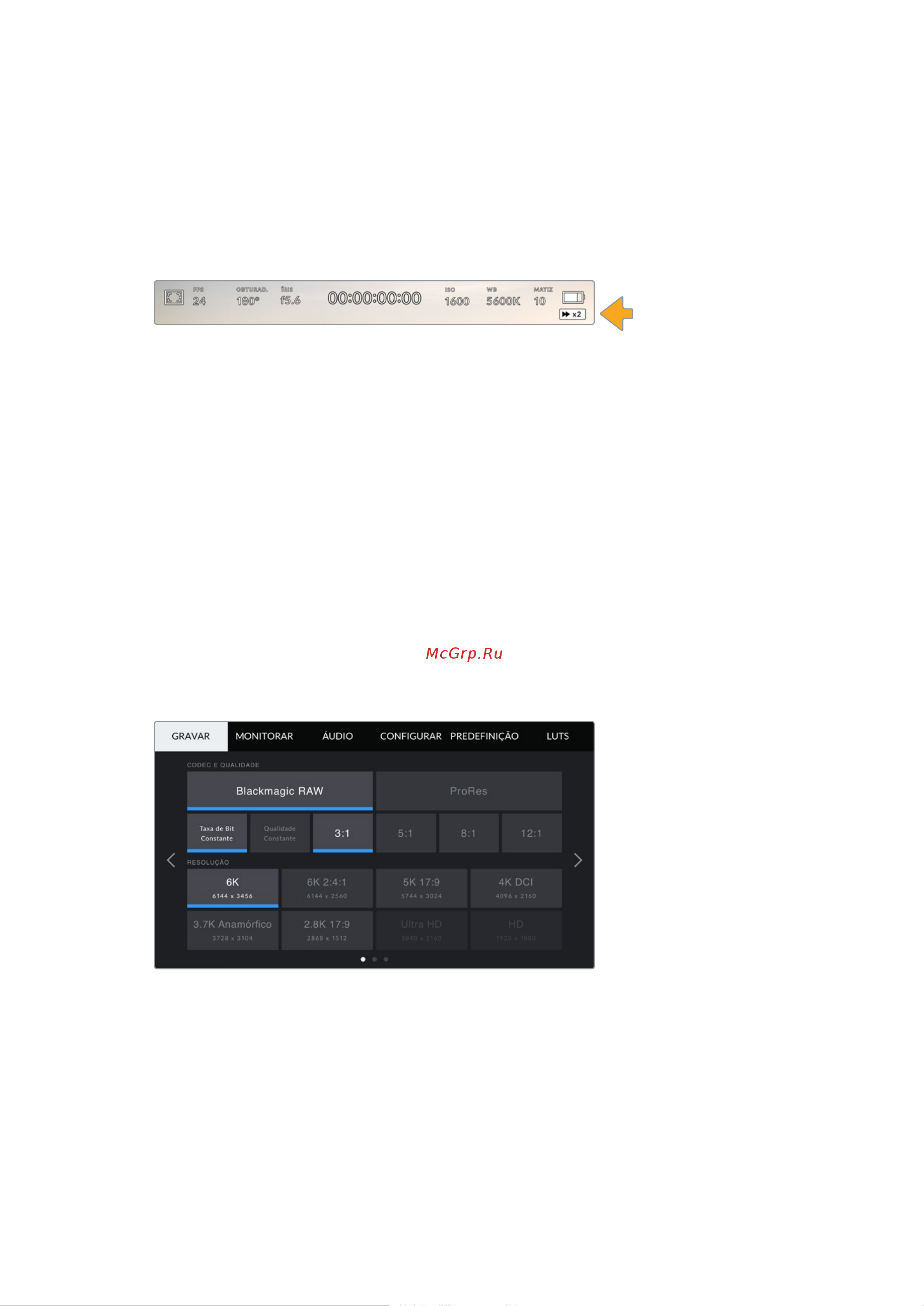 Blackmagic Micro Cinema Camera [1466/1718] Configurações