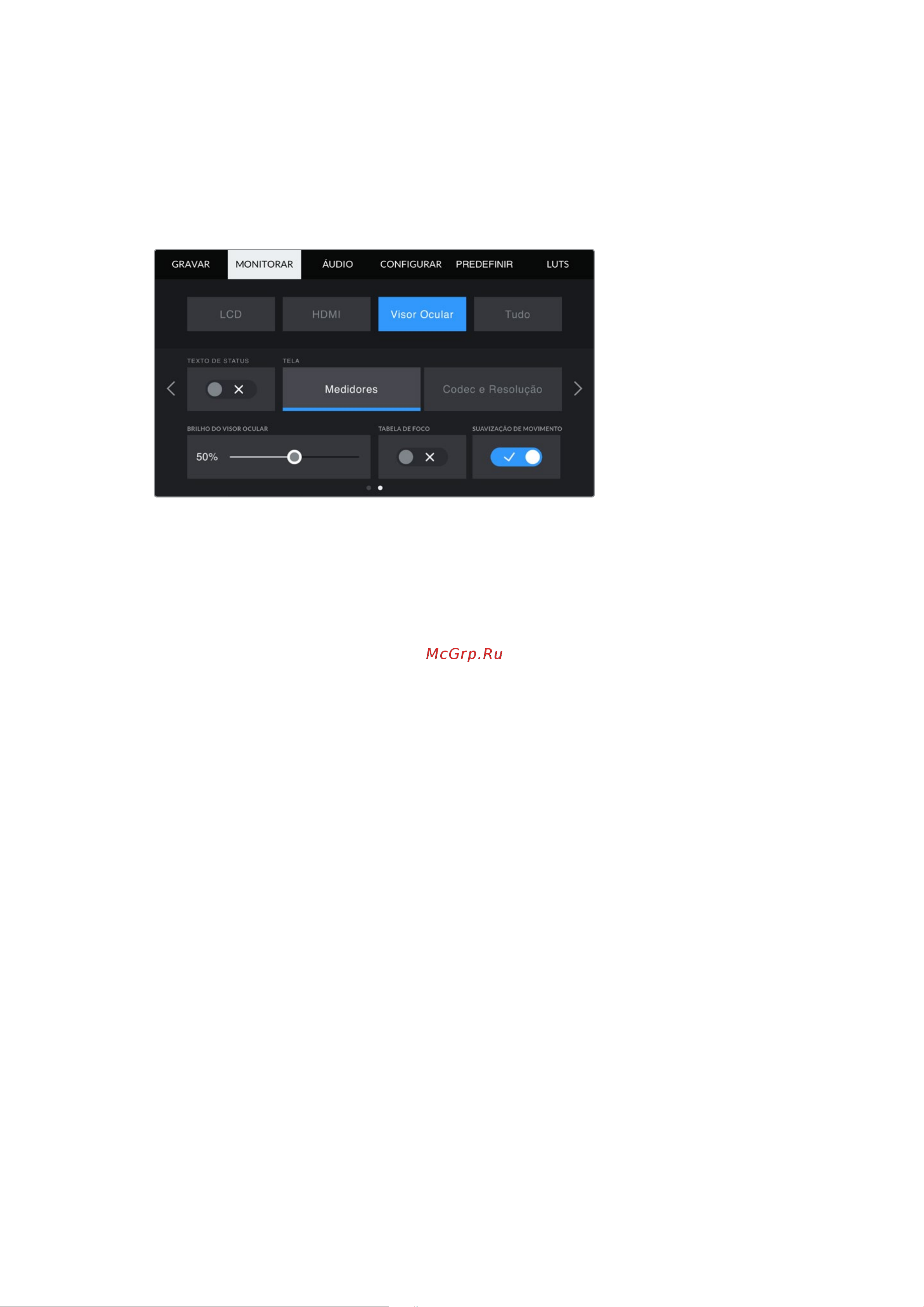 Blackmagic Micro Cinema Camera [1477/1718] Configurações gerais de monitoramento 1