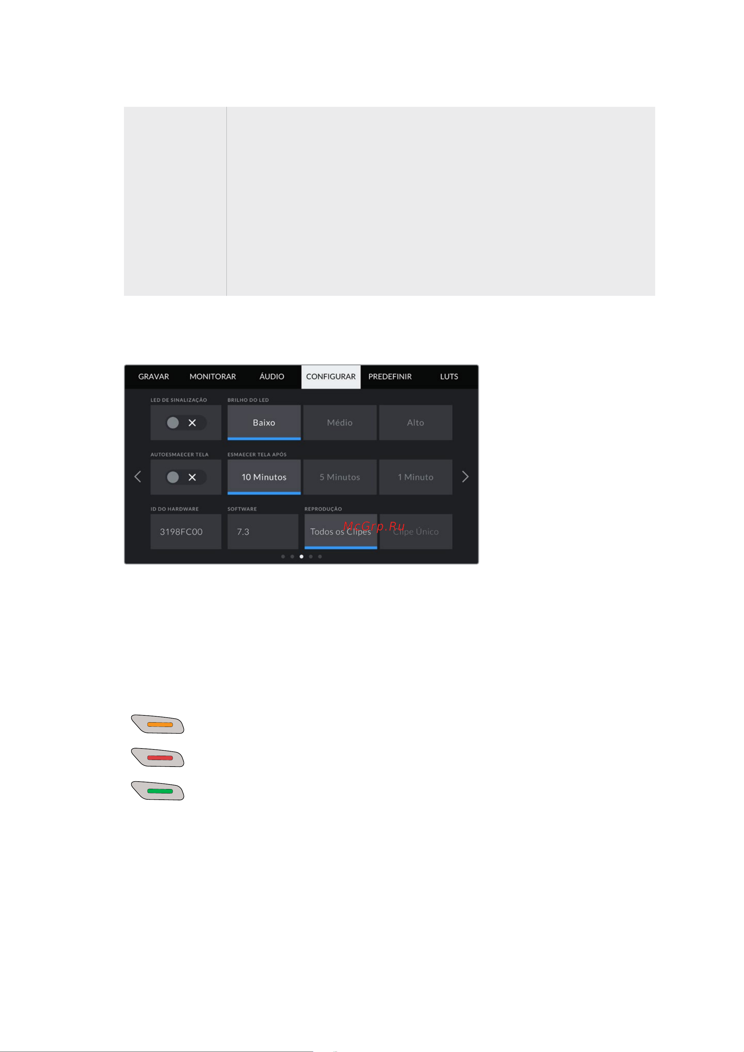 Blackmagic Micro Cinema Camera [1486/1718] Definições de configuração página 3