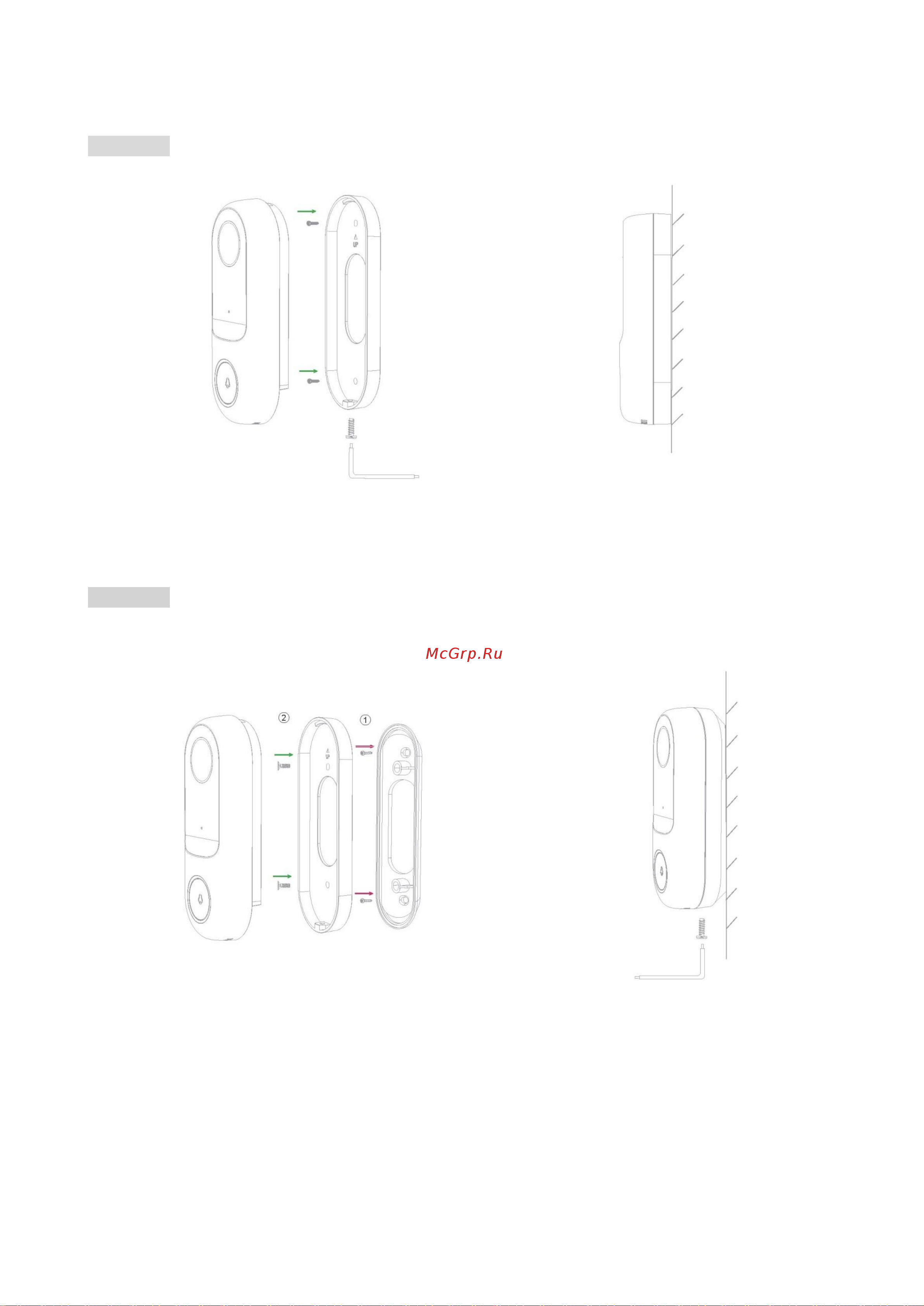 Nayun Video Doorbell (NY-DB-8S) [4/14] Способ установка дверного звонка с помощью углового настенного крепления и