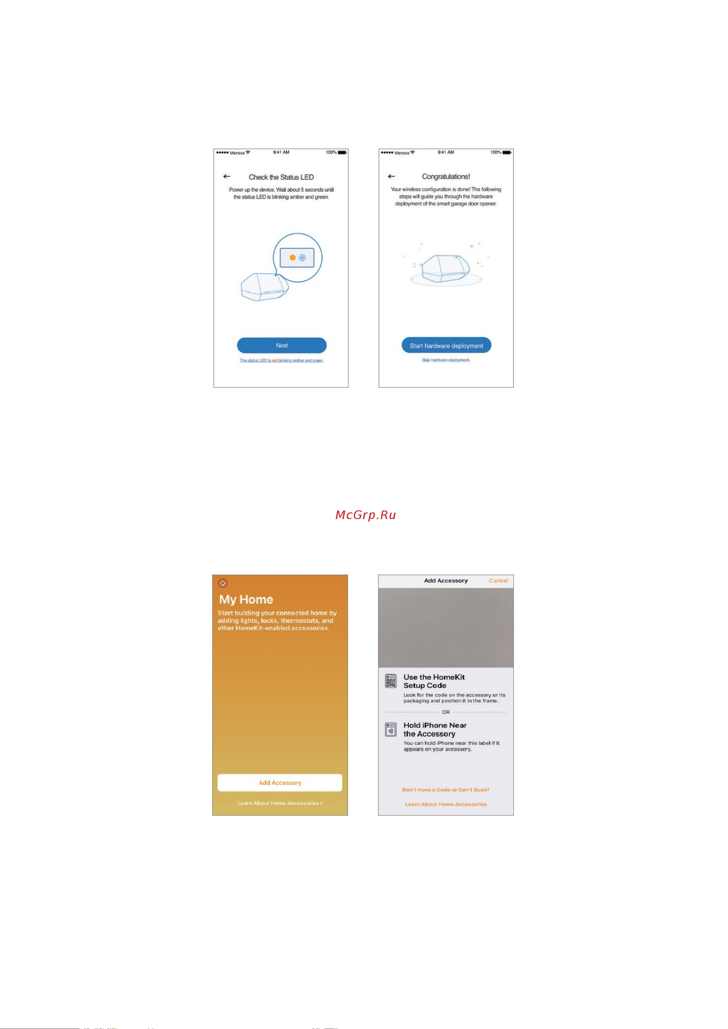 Meross MSG100 Smart WiFi Garage Door Opener Инструкция по эксплуатации онлайн [3/11] 642645