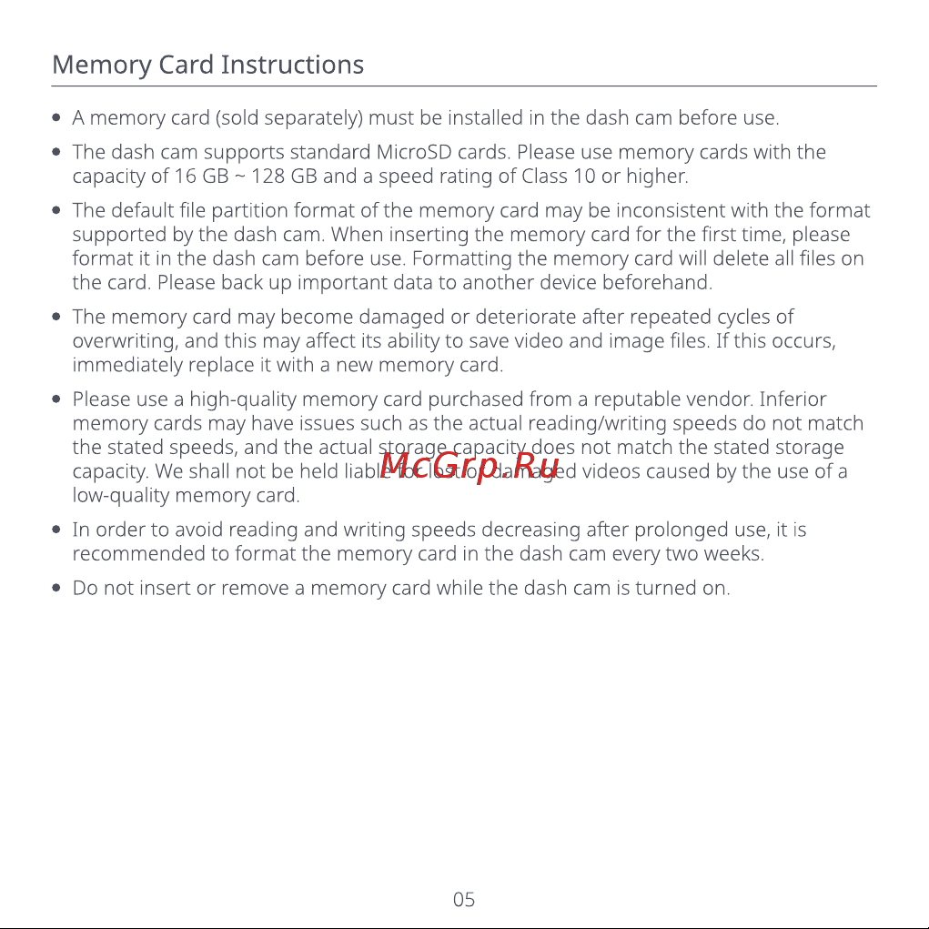 70mai A400 + Rear Cam Set Ivory [7/76] Memory card instructions
