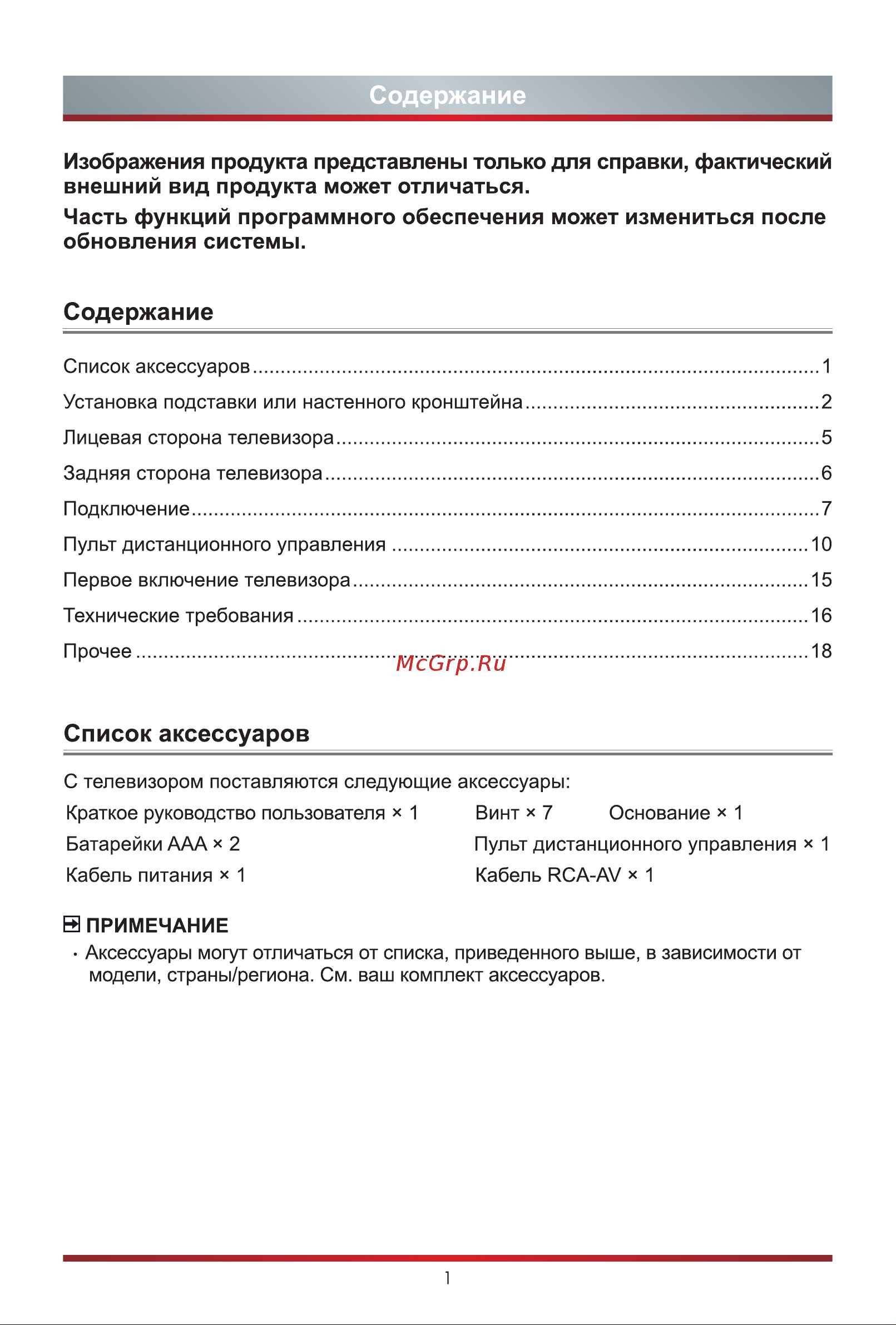 Hisense 55U8GQ [8/25] Список аксессуаров
