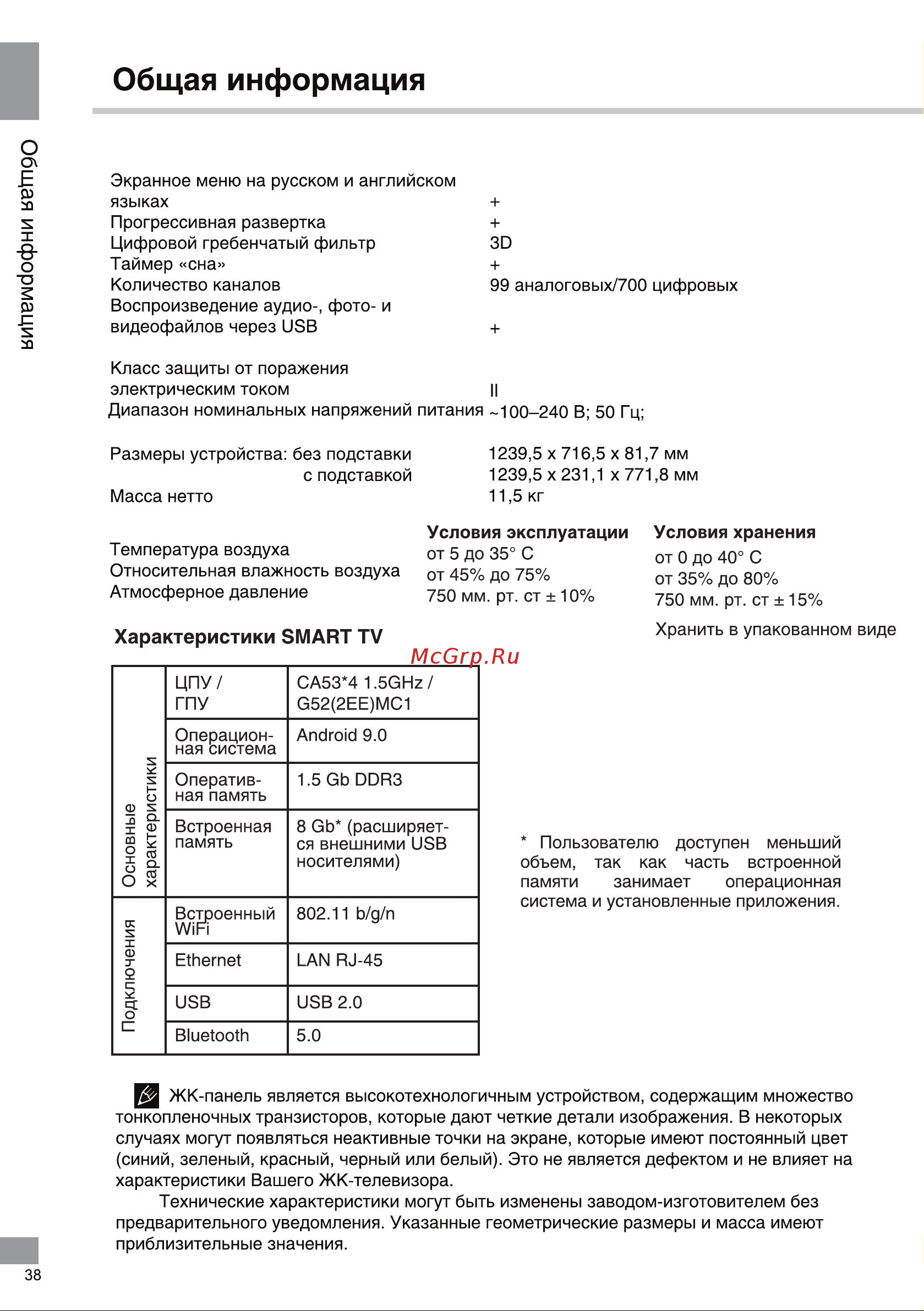 Telefunken TF-LED55S11T2SU (Яндекс) [38/44] Общая информация