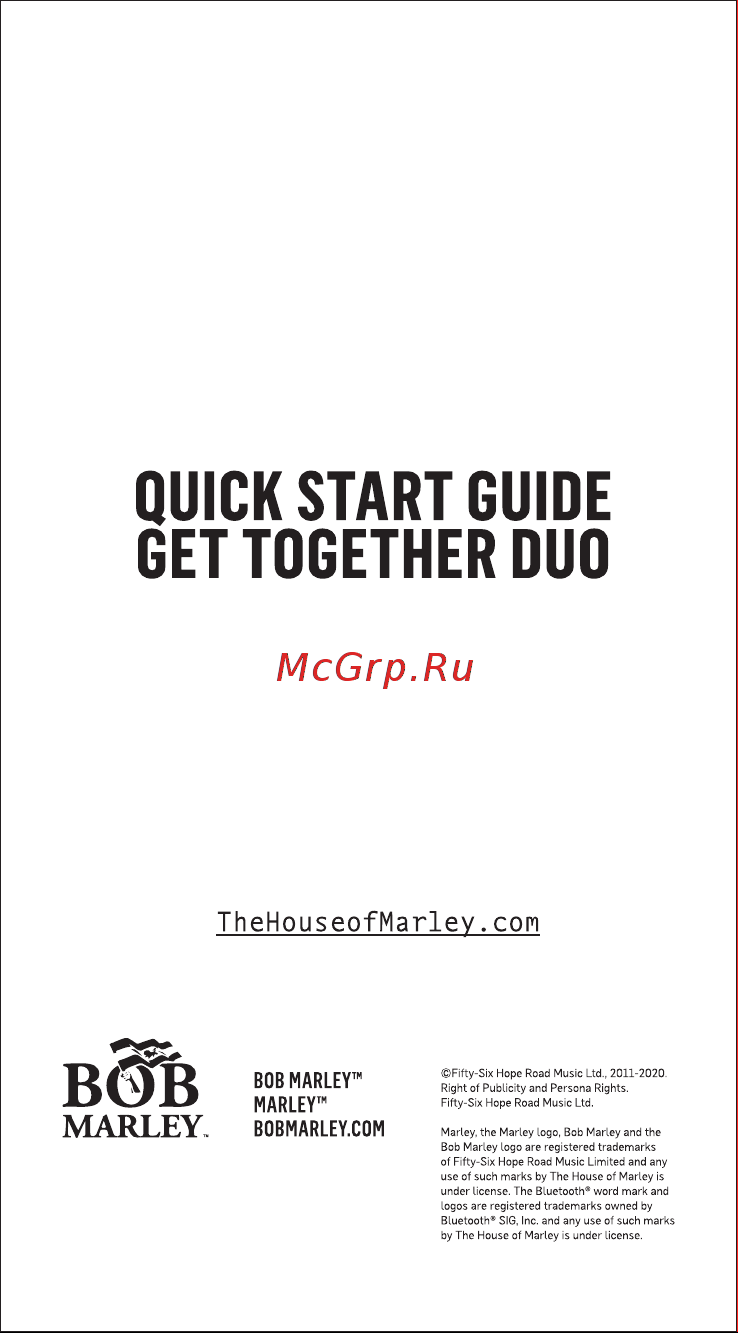 Marley Get Together Duo (EM-JA019-SB) [7/24] Quick start guide get together duo