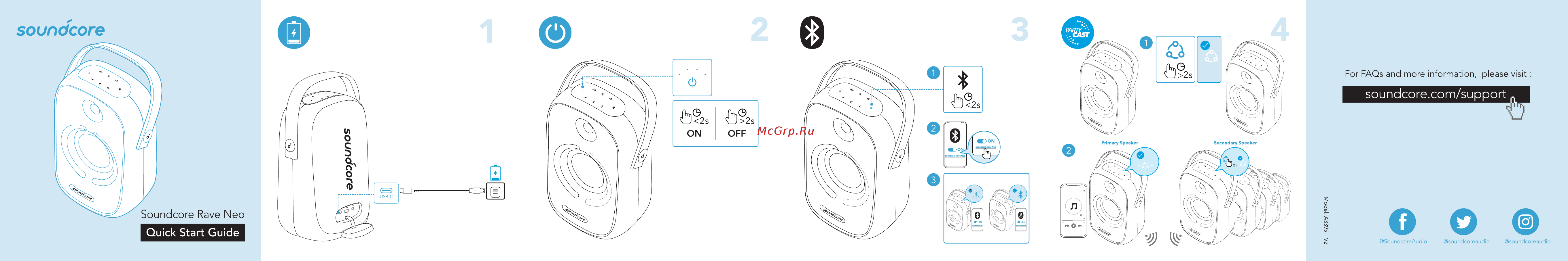 Soundcore Rave Neo (A3395G11) Инструкция по эксплуатации онлайн [2/2] 643150