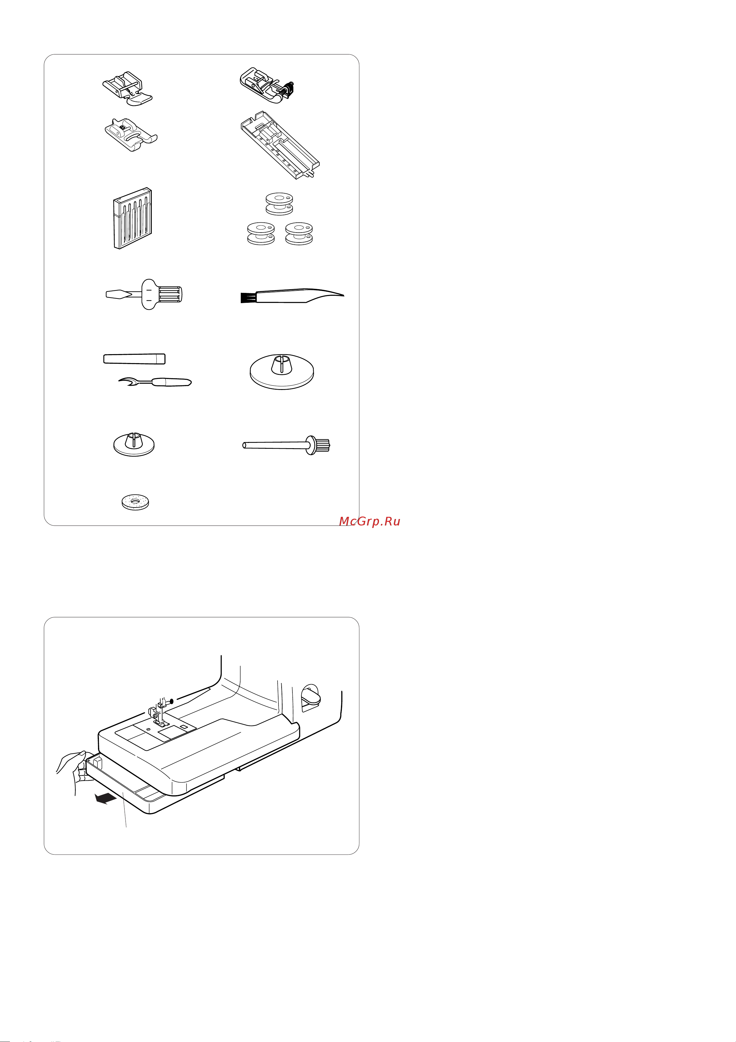 Janome SE518 [5/38] Отсек для хранения аксессуаров