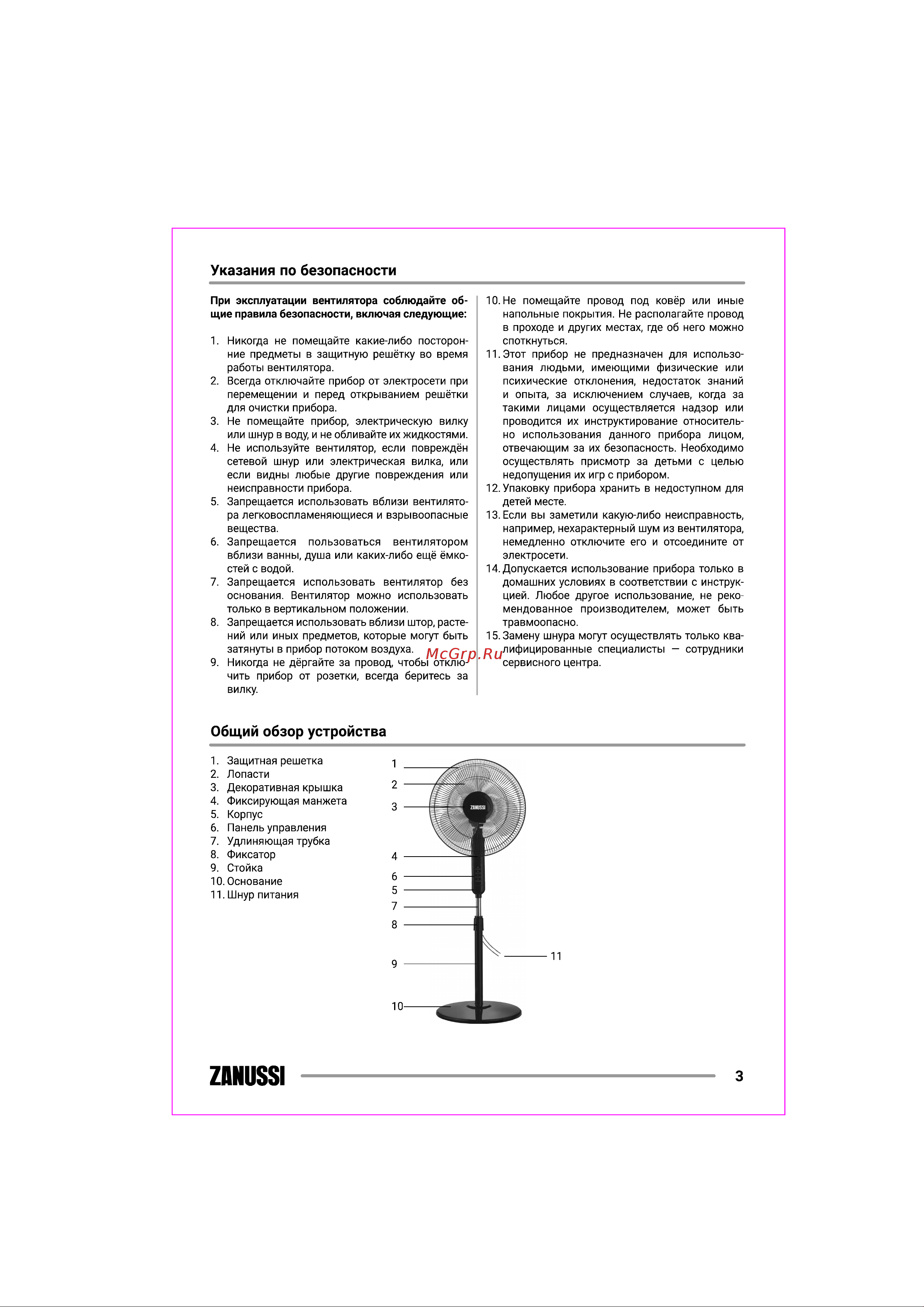Zanussi ZFF-75 Инструкция по эксплуатации онлайн [3/24] 644982