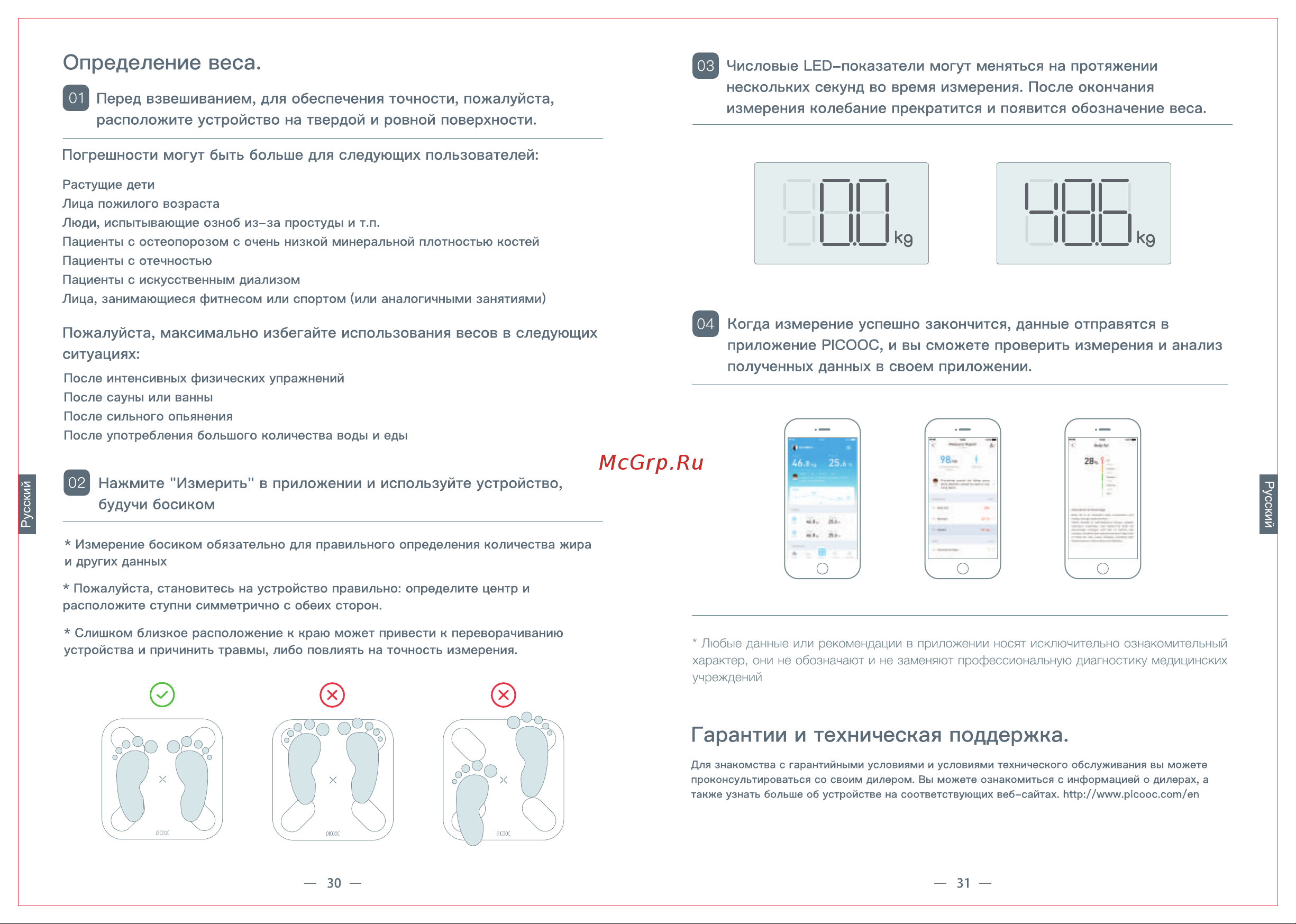 Picooc Mini V2 White [11/22] Гарантии и техническая поддержка