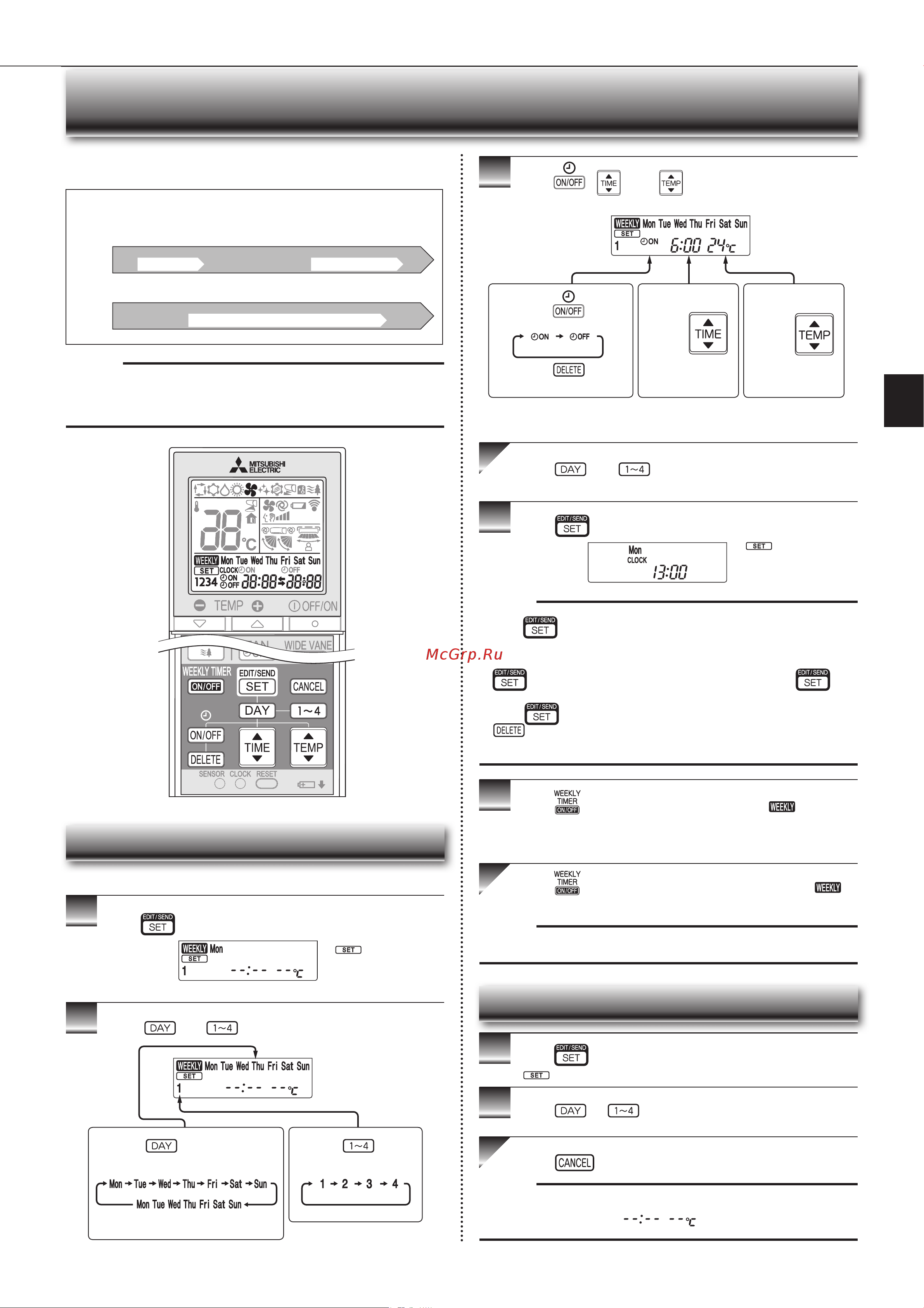 Mitsubishi Electric FH35 VE [11/68] Eekly timer operation