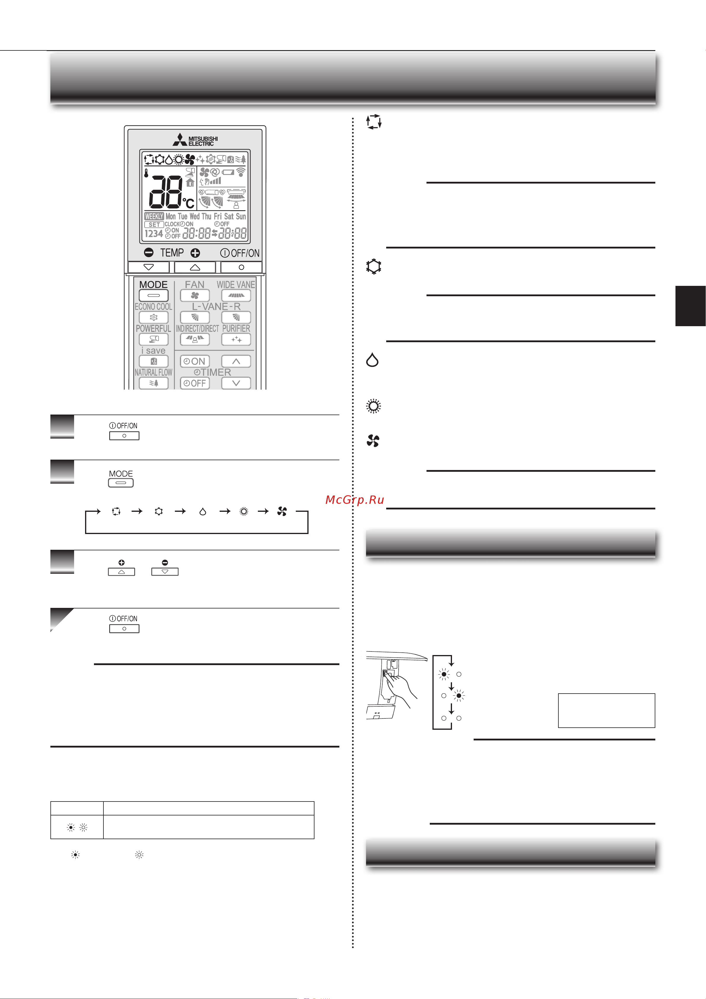 Mitsubishi Electric FH35 VE [7/68] Electing operation modes