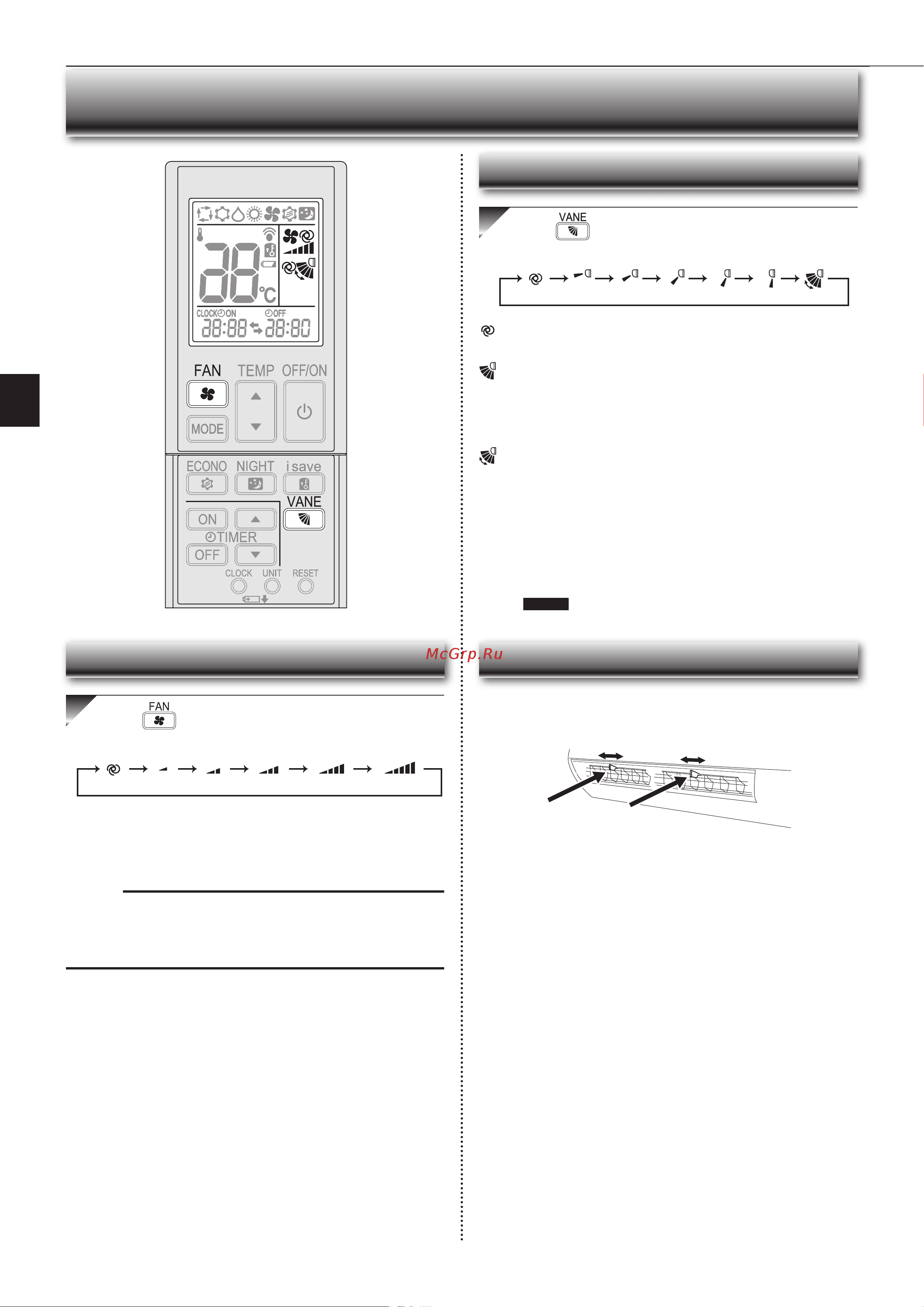 Mitsubishi Electric BT50 VG [8/80] An speed and airflow direction adjustment