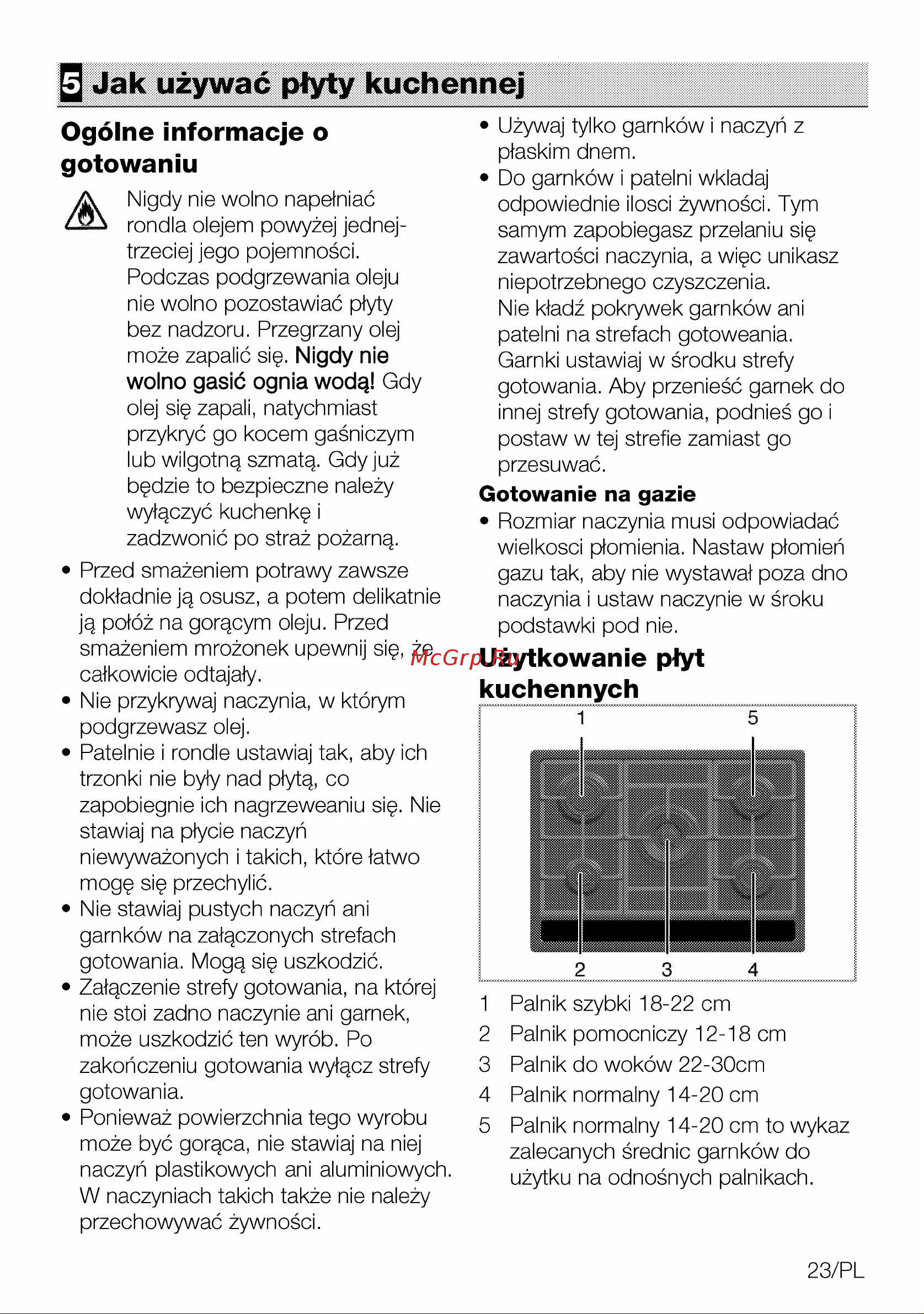 Grundig GIGL 7265250 T [51/92] Jak uzywac ptyty kuchennej