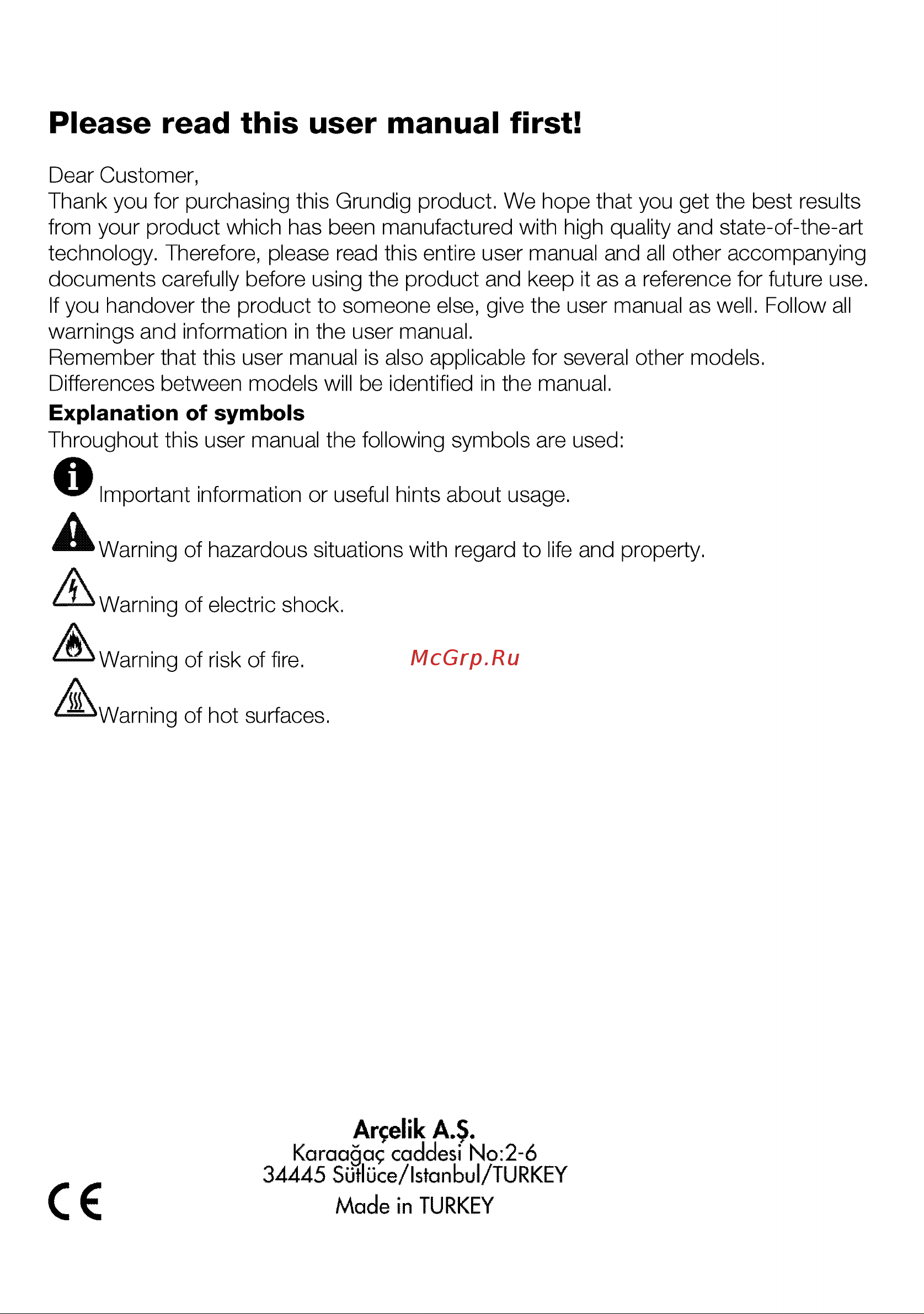 Grundig GIEI938980I GIEI938980I [2/108] Explanation of symbols