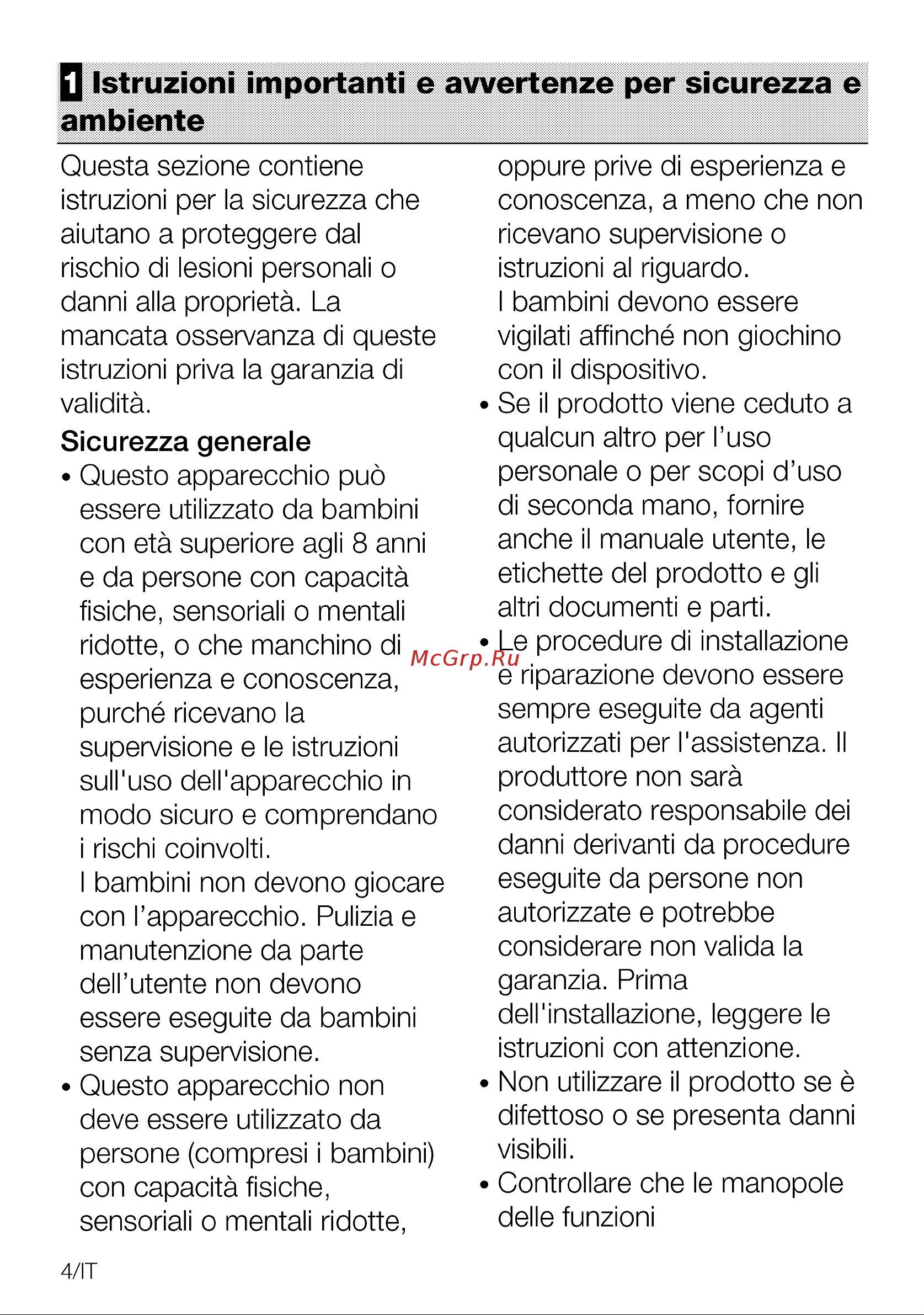 Grundig GIEI938980I GIEI938980I [36/108] Q istruzioni importanti e awertenze per sicurezza e ambiente