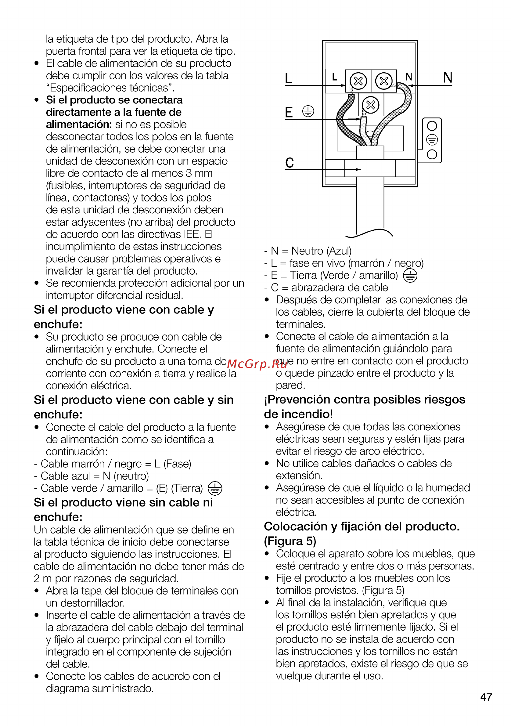 Grundig GEBD19401BHI [47/76] Colocación y fijación del producto figura 5