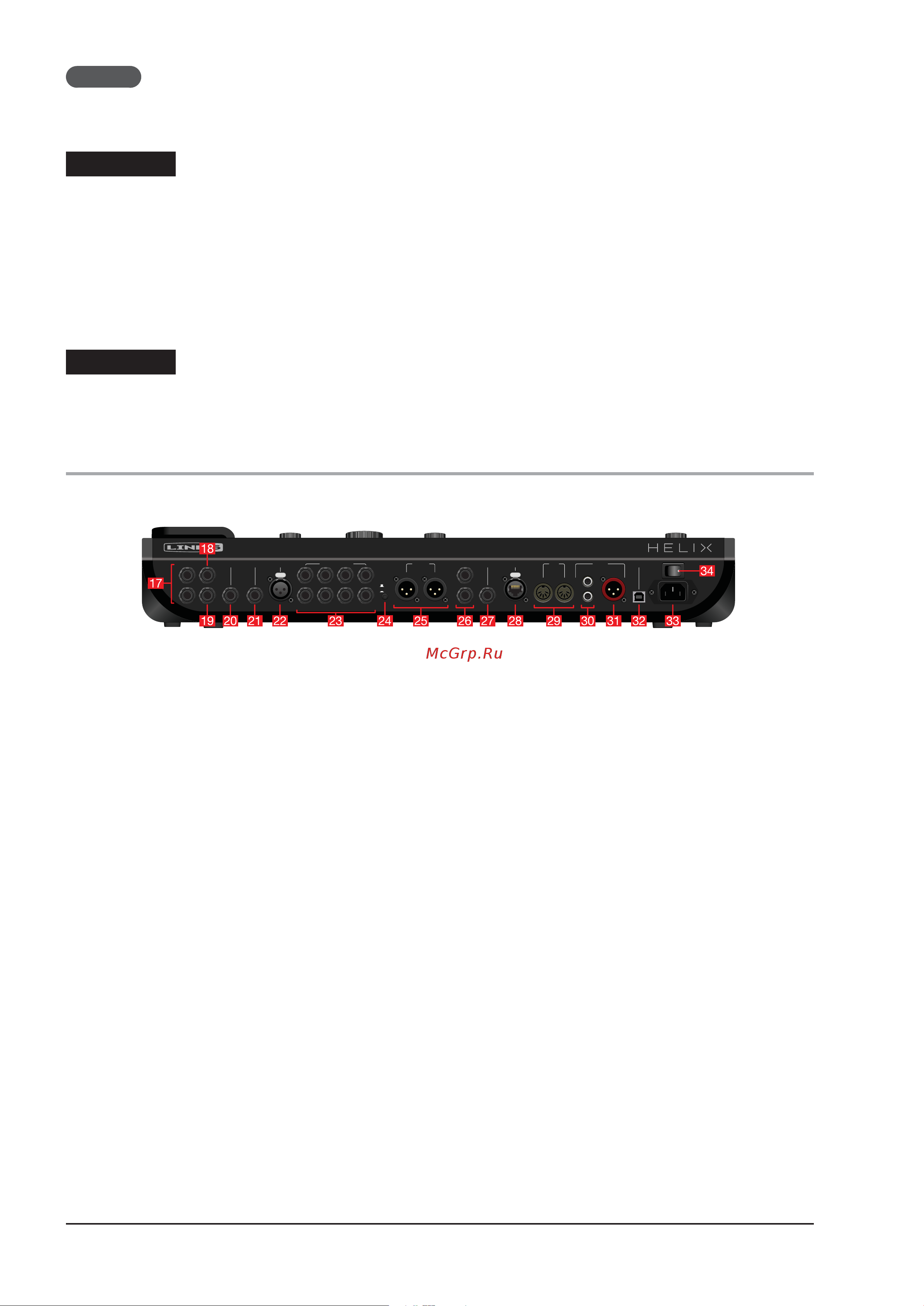 Line6 Helix [10/66] Тыльная панель
