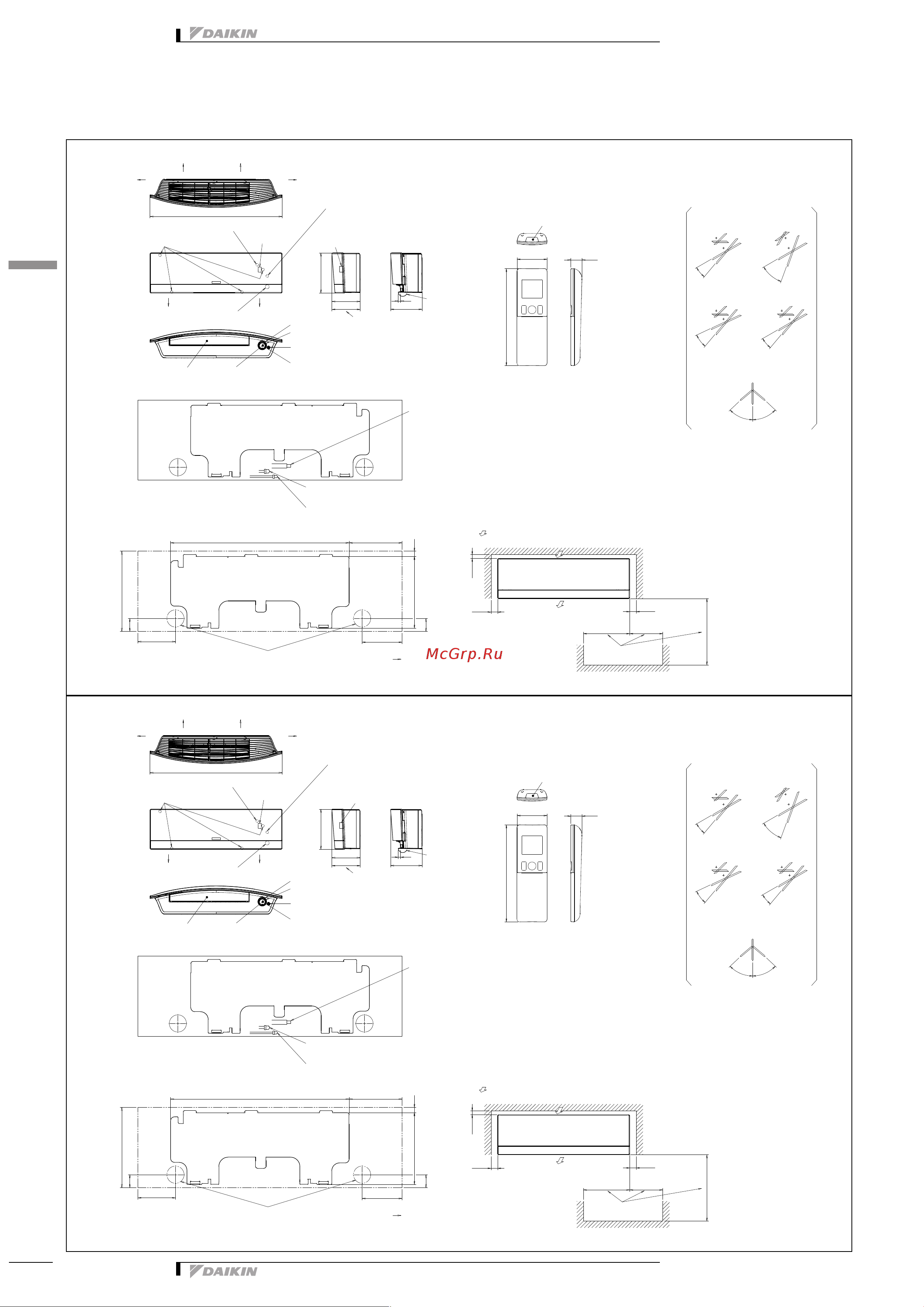 Daikin Emura FTXJ35MW/RXJ35M [52/104] 1 размерные чертежи