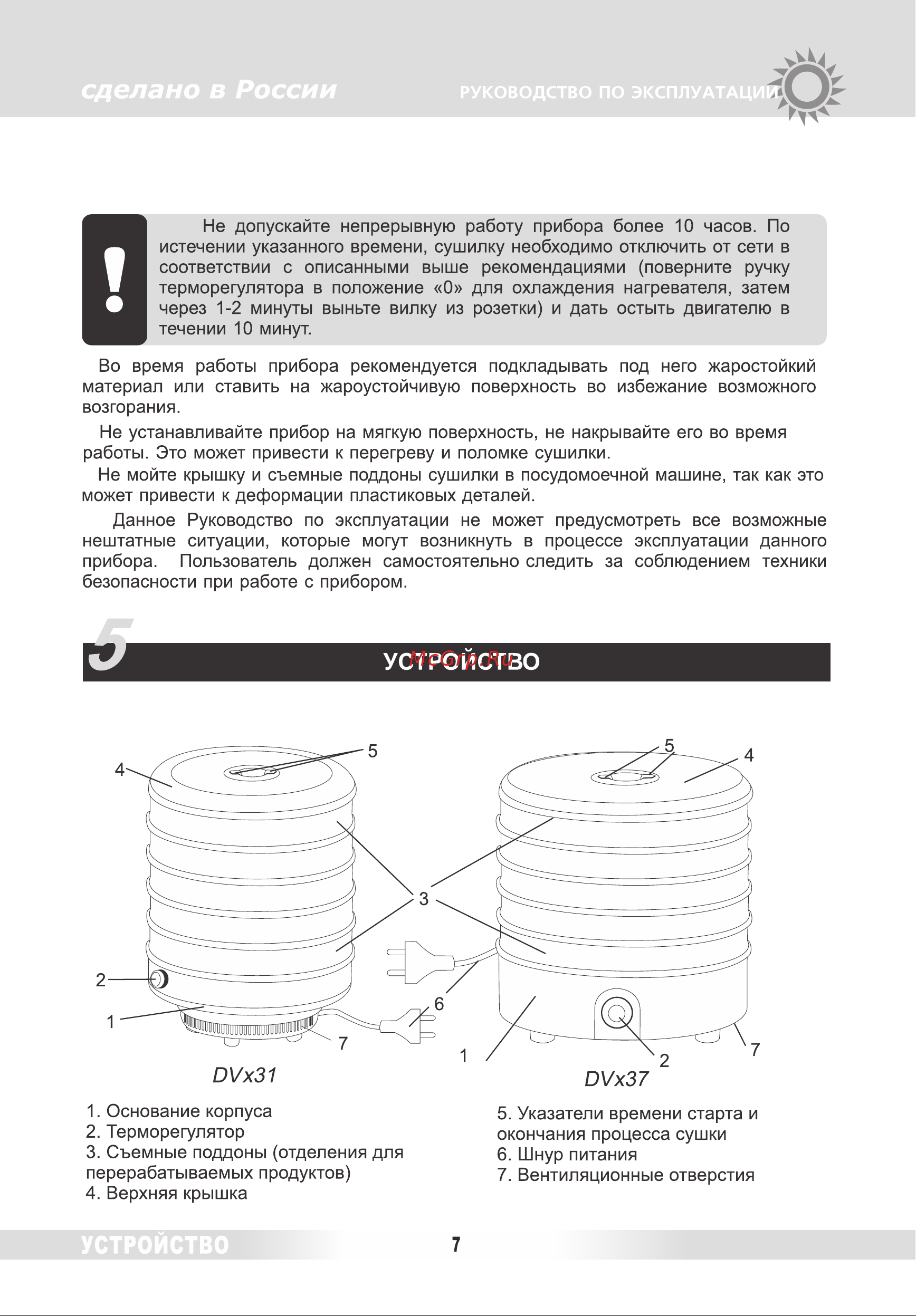 Renova DVN37-500/5 [6/38] Устройство