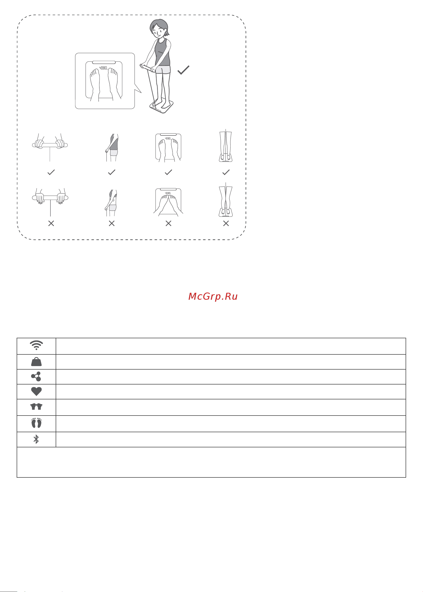 Huawei Scale 3 Pro (HAG-B19) [36/77] 心拍数の測定は 安静にしているときに行うようにしてください ヘルスメーターは 硬く平らな床面に置いてください 正確な測定が行えるよう マットやカーペットなど 凸凹のある床面や 柔らかい床面の上には置かないでください 測定時には 薄着で 裸足になって測定するようにしてください 毎日 同じ時間に 同じ条件で測定することをお勧めします 本製品は 植え込み型医療機器 ペースメーカー 人工内耳など を装着されている方の使用は禁止されており 妊婦の方の使用にも適していません 体脂肪計を初めて使用する場合や体脂肪計を移動した直後の場合は 初回の計測結果を無視してください