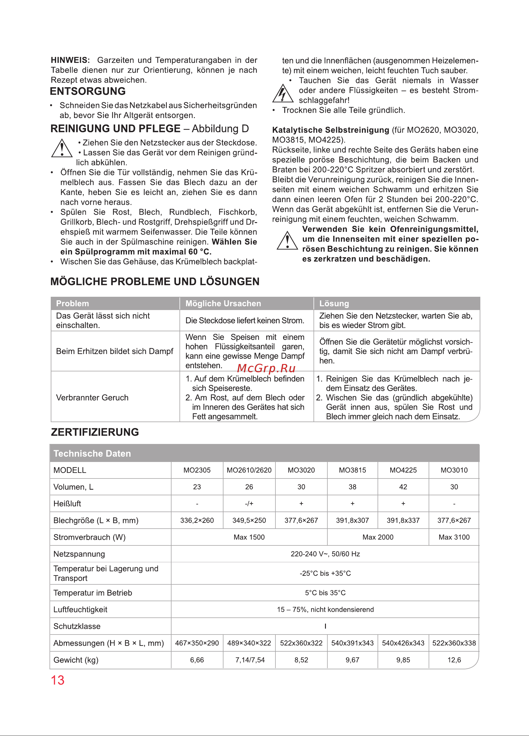 Oursson MO3010/DC [13/88] Entsorgung