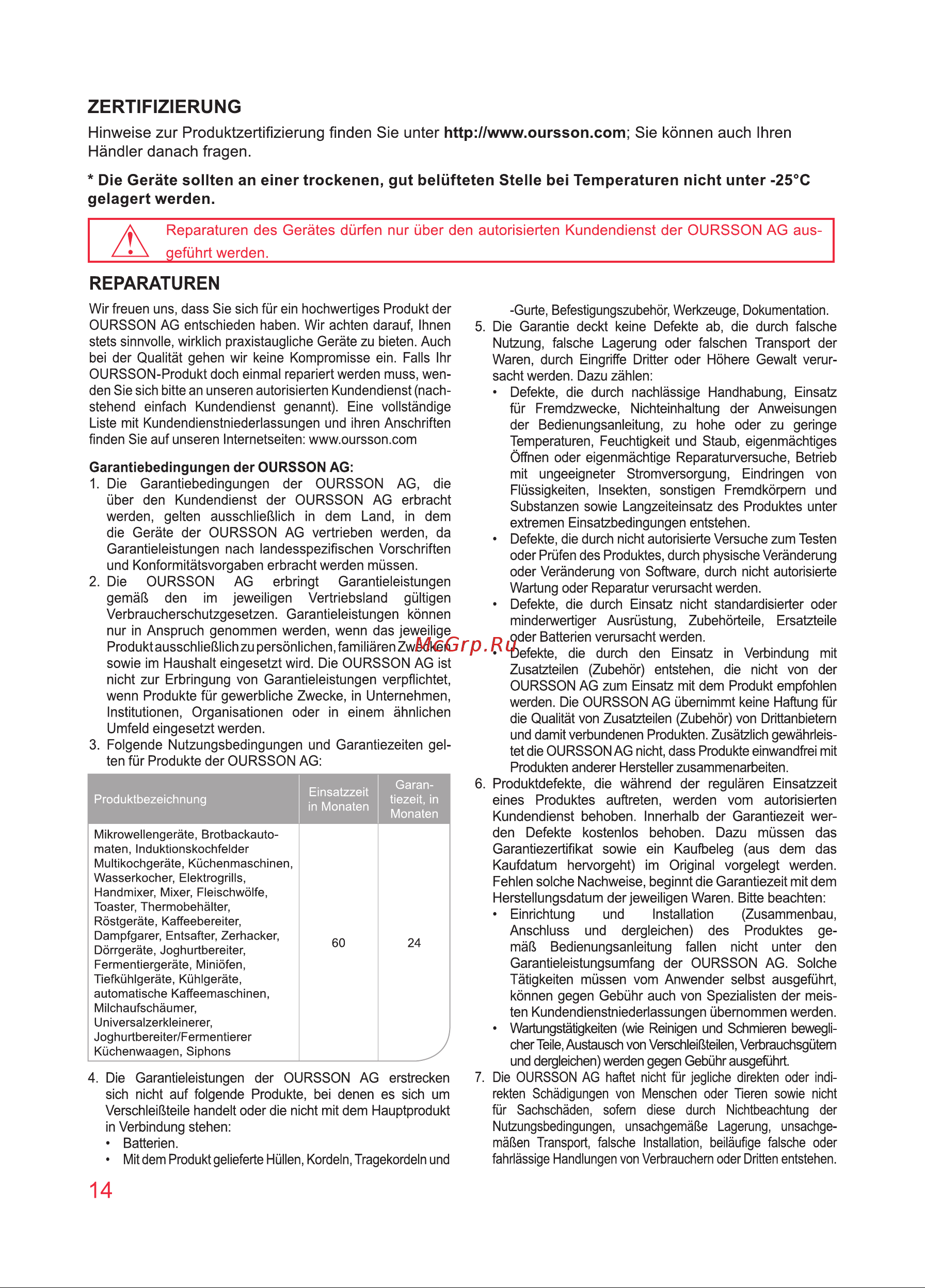 Oursson MO3010/DC [14/88] Reparaturen
