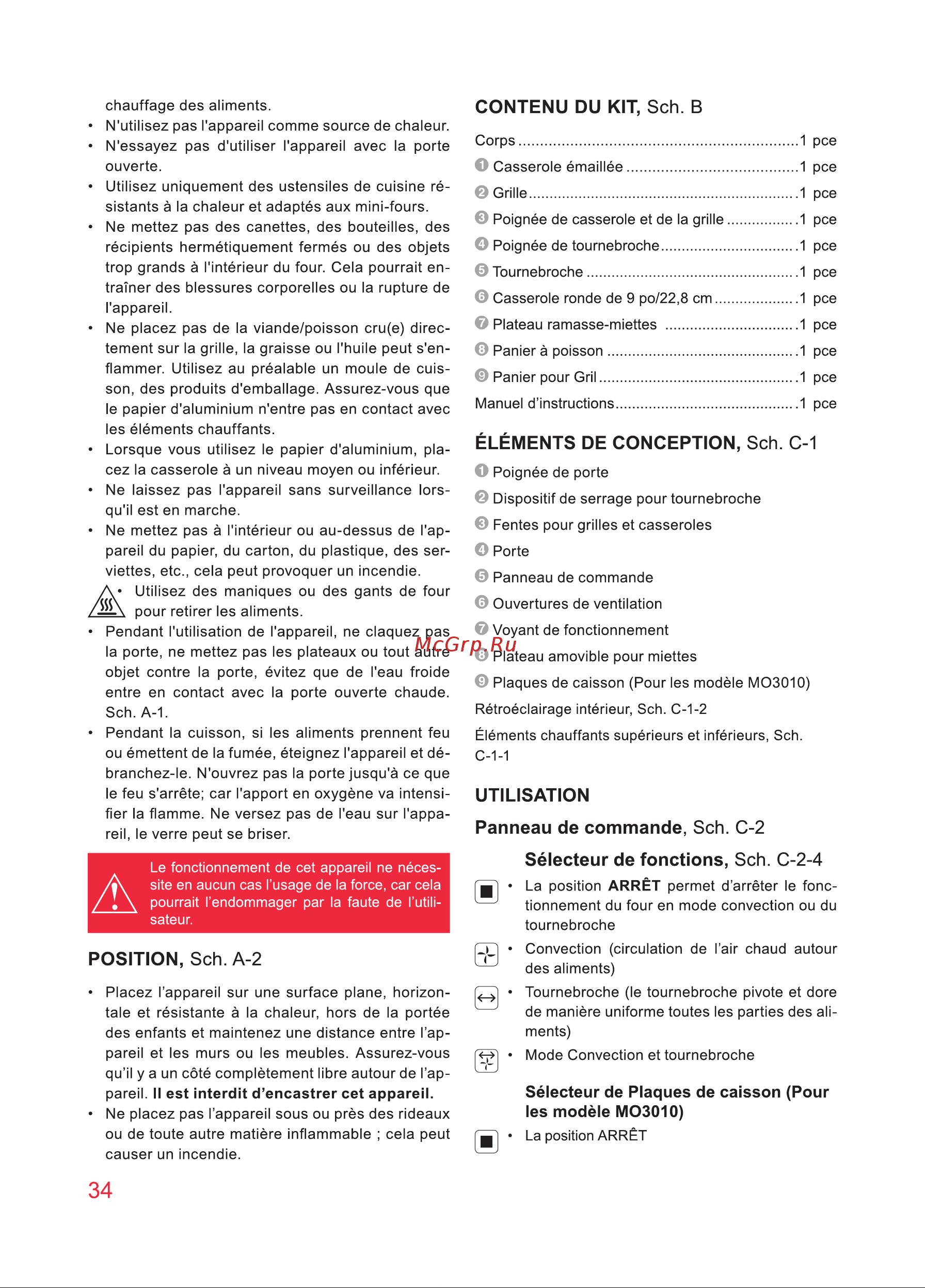 Oursson MO3010/DC [34/88] Contenu du kit sch b