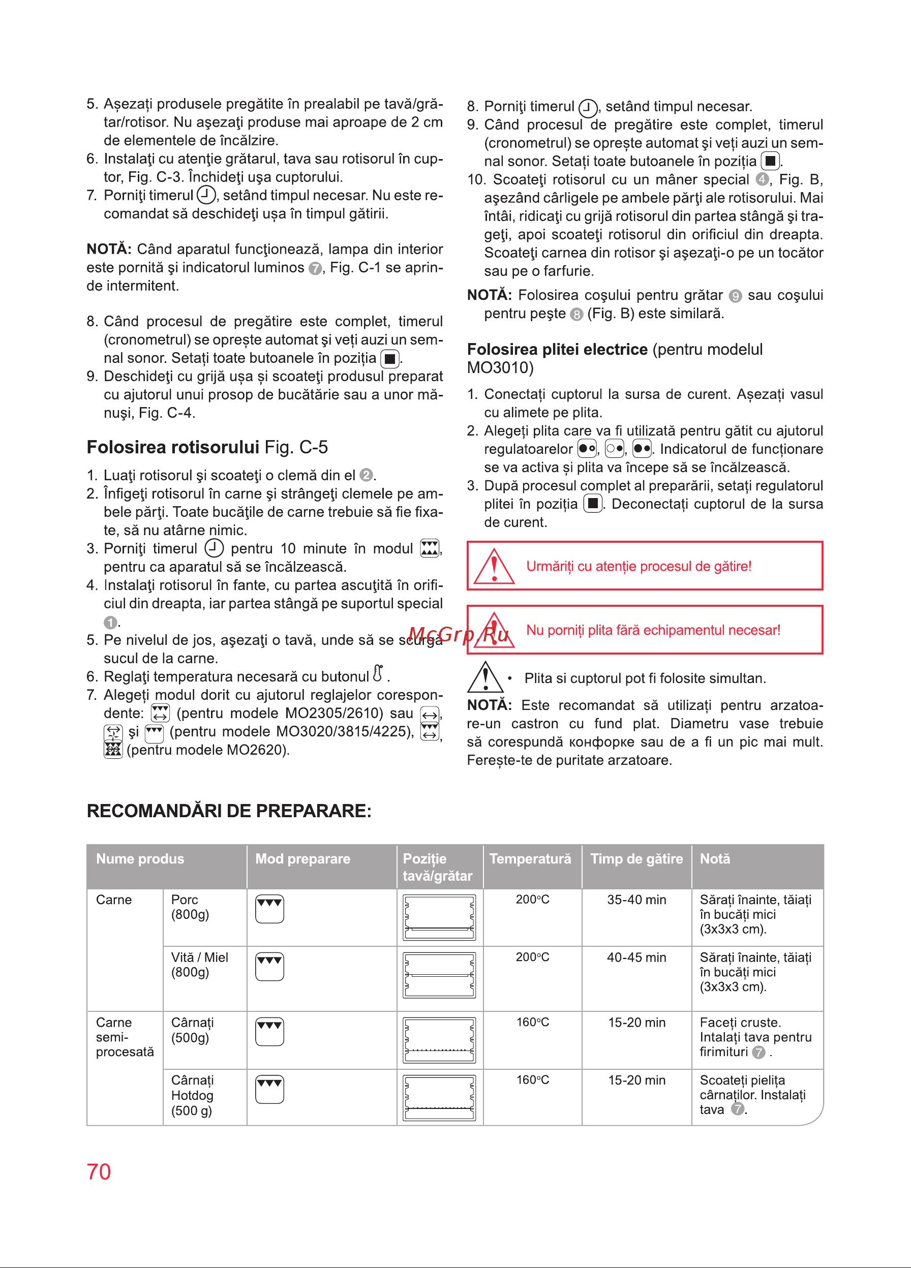 Oursson MO3010/DC [70/88] Folosirea rotisorului fig c 5
