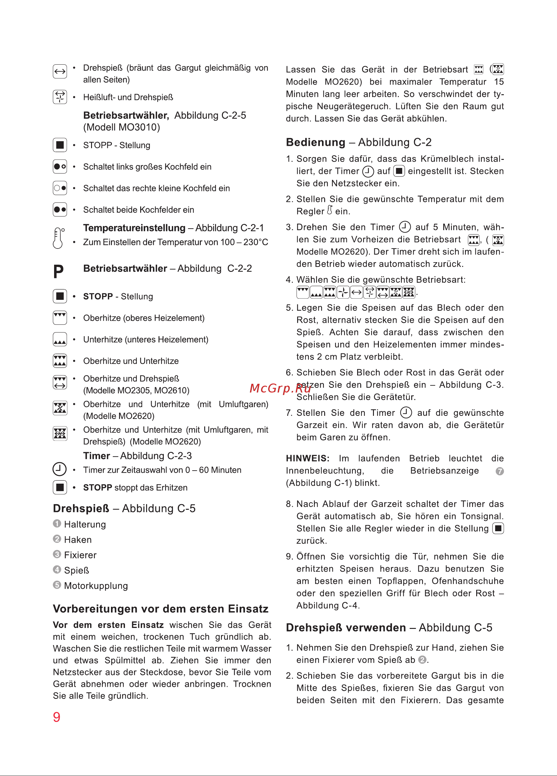 Oursson MO3010/DC [9/88] Bedienung abbildung c 2