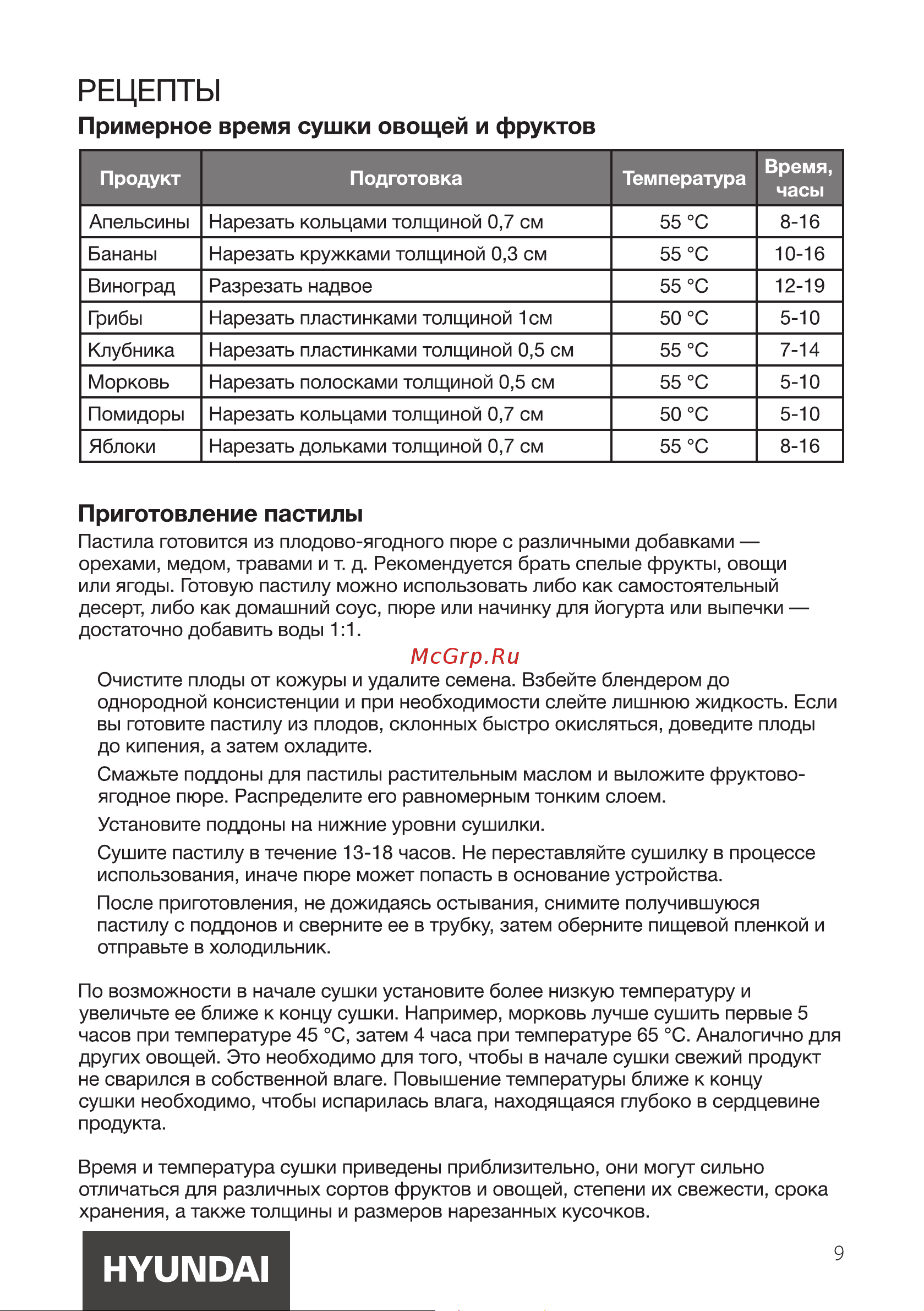 Hyundai HYFD-P1203 Black Инструкция по эксплуатации онлайн [9/16] 646831