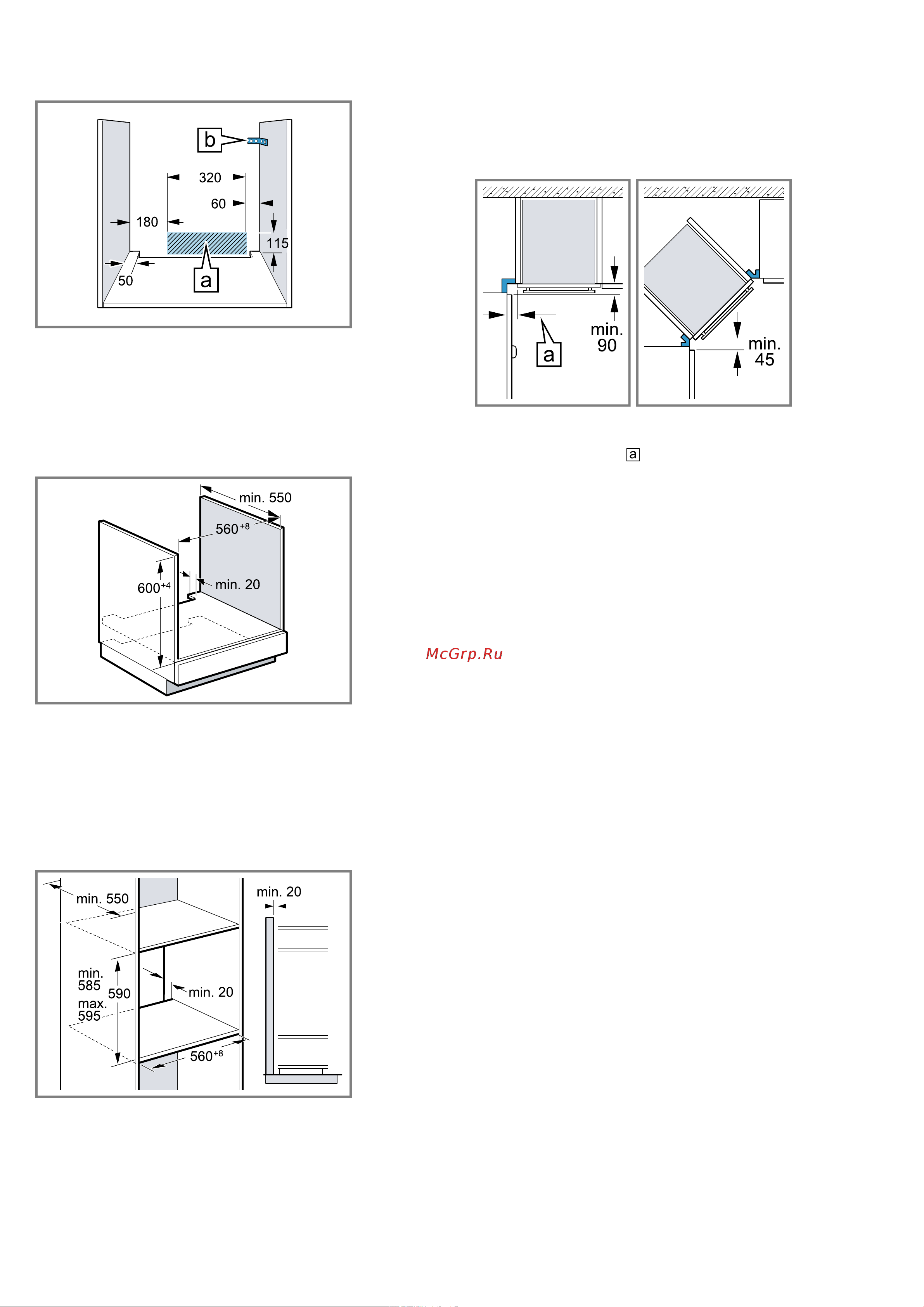 Bosch Serie|4 HBF254EW0R [39/44] Установка прибора под столешницей