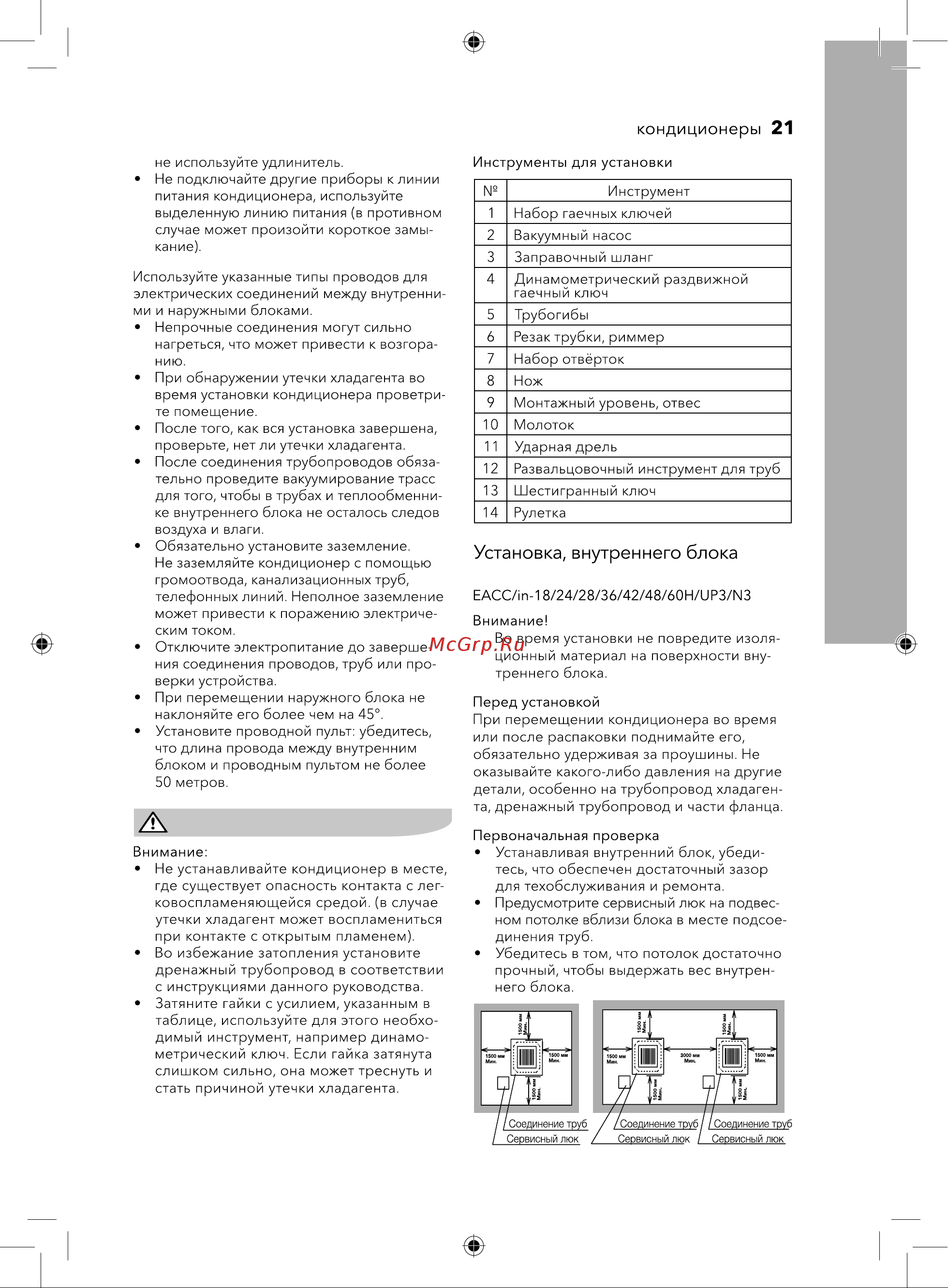 Electrolux EACC-18H/UP3/N3/EACC-PC/UP3 [21/40] Установка внутреннего блока