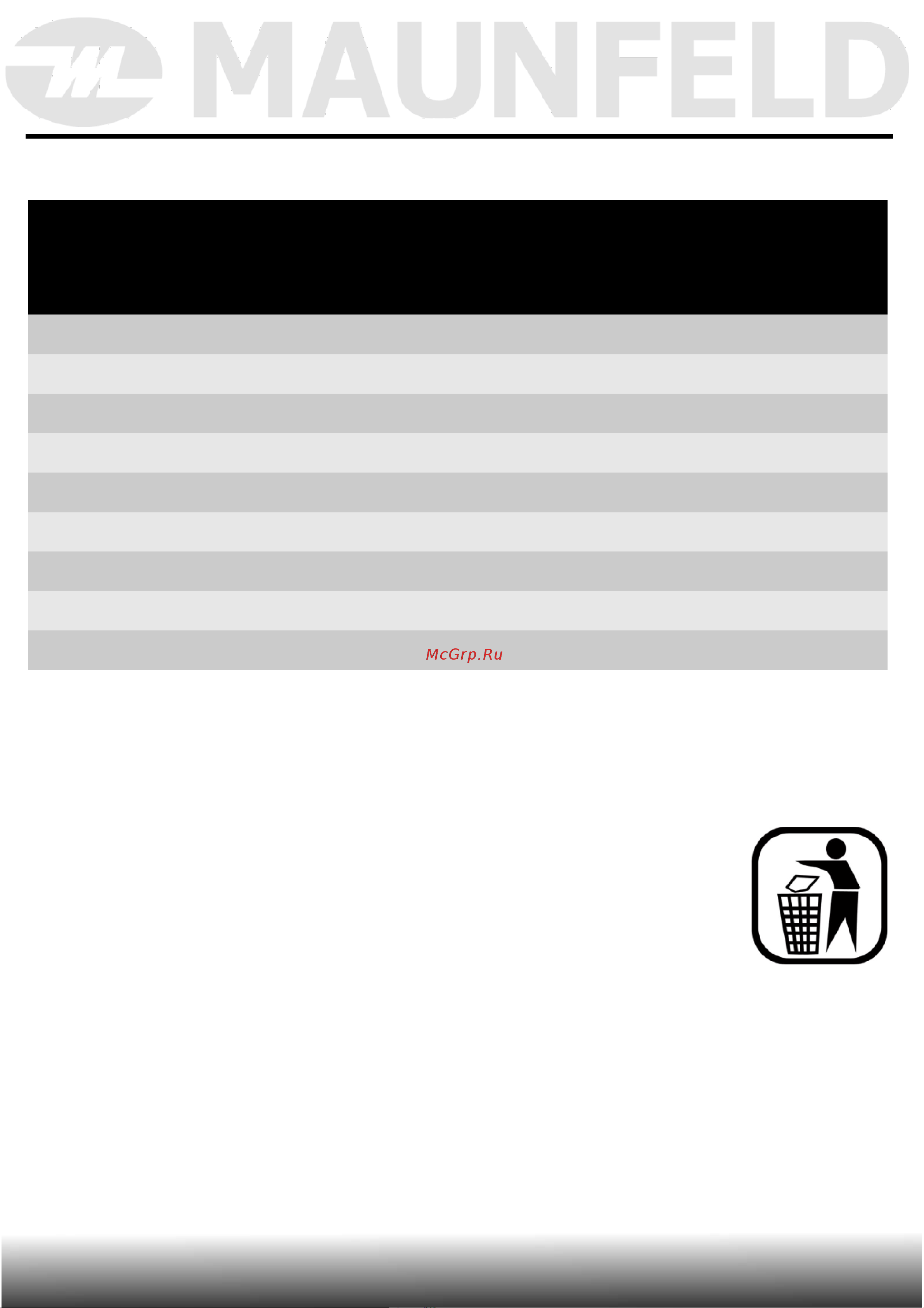 Maunfeld MCMO5013MDS [8/37] Технические данные