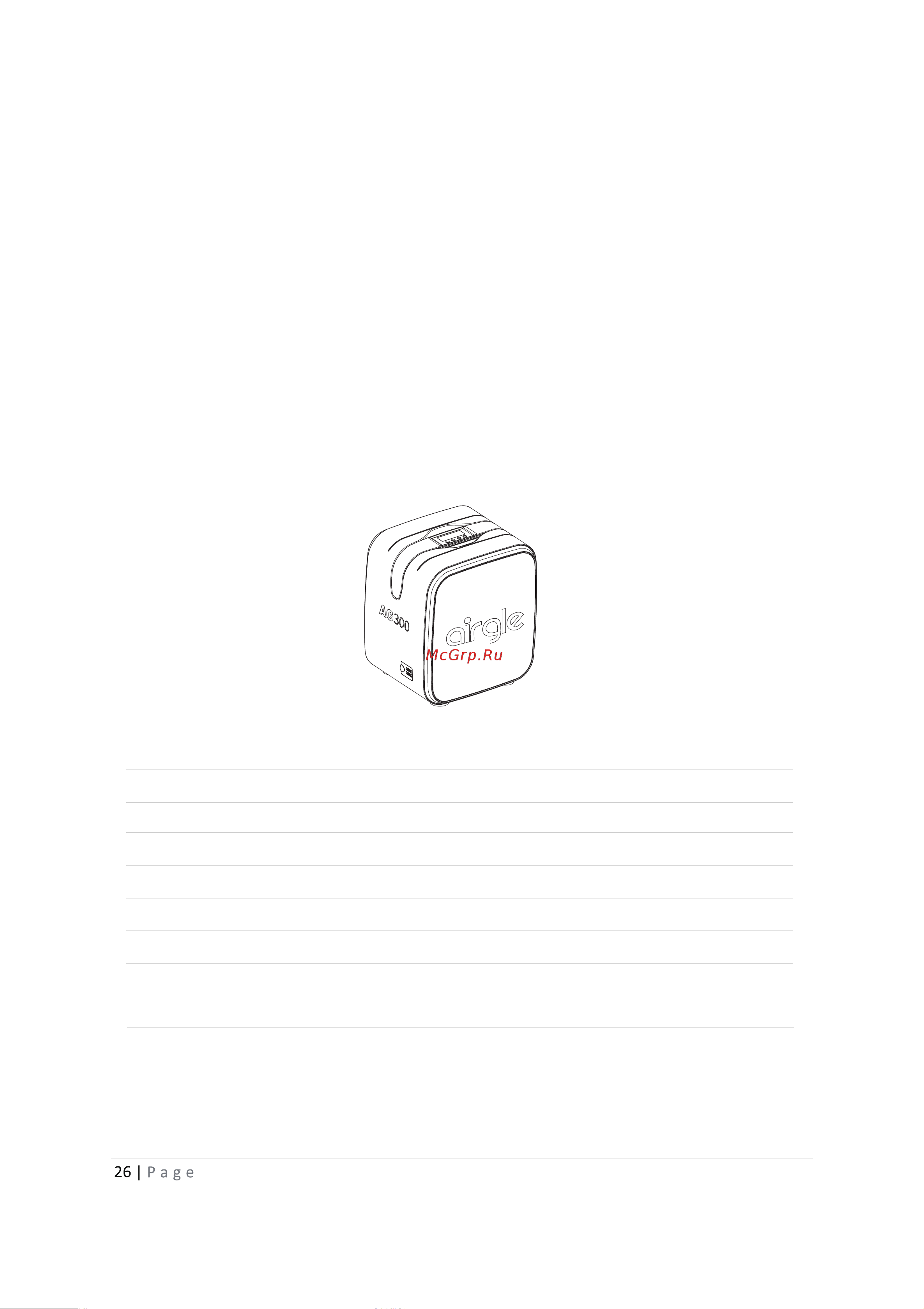 Airgle AG300 [26/28] Технические характеристики ag300