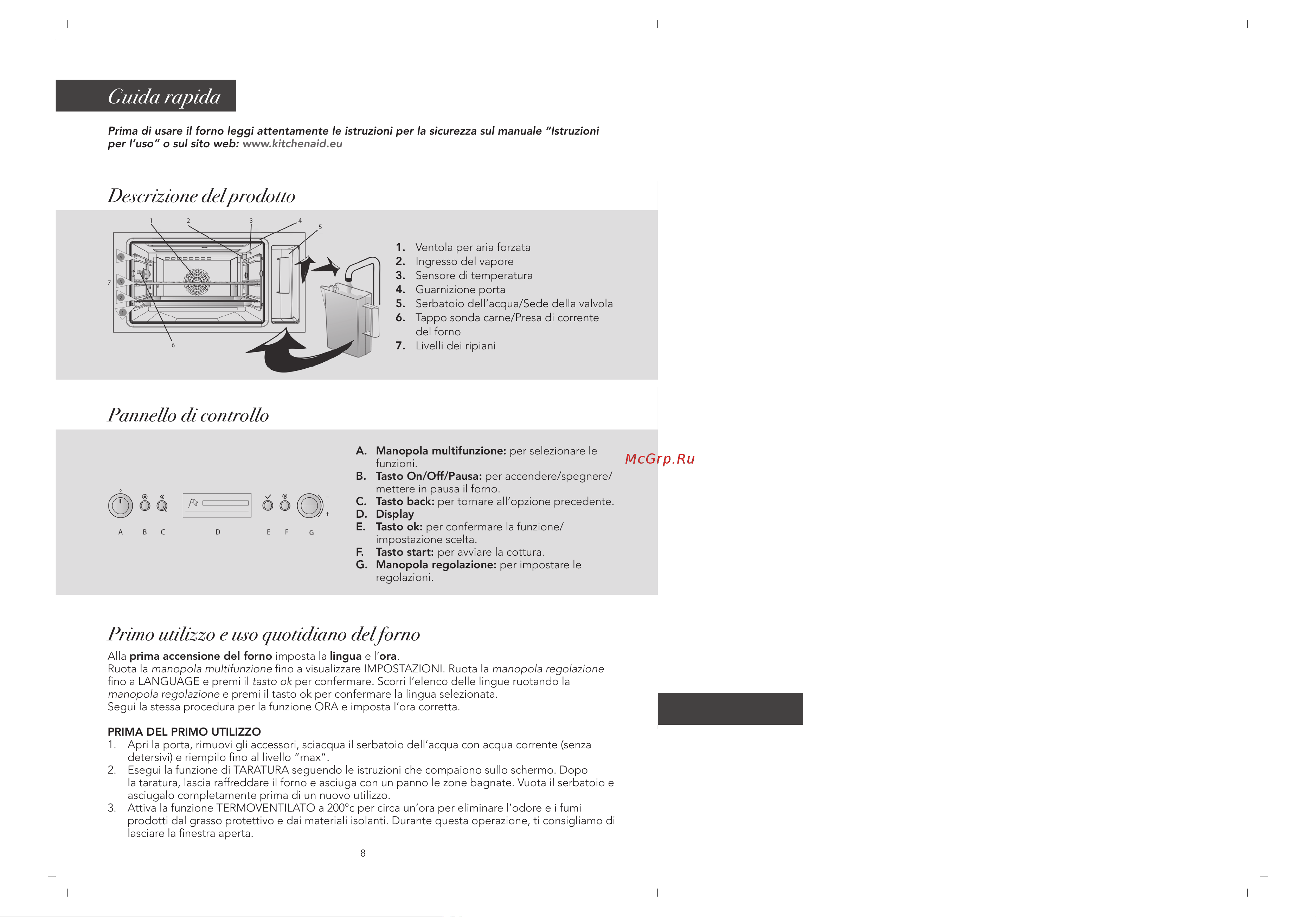 KitchenAid KOQCXB 45600 [8/22] Guida rapida