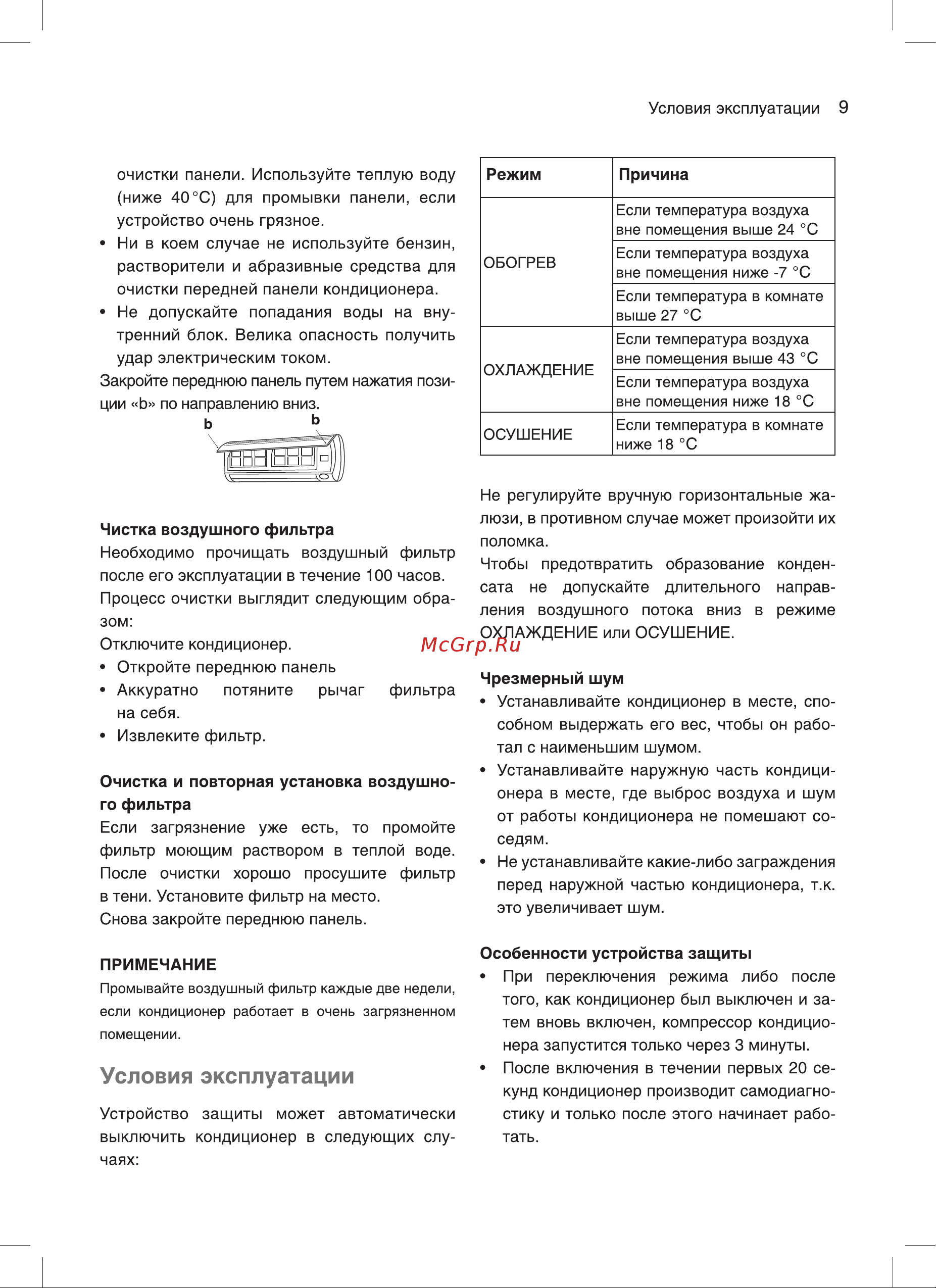 Subtropic SUM-07HN1 [9/20] Условия эксплуатации