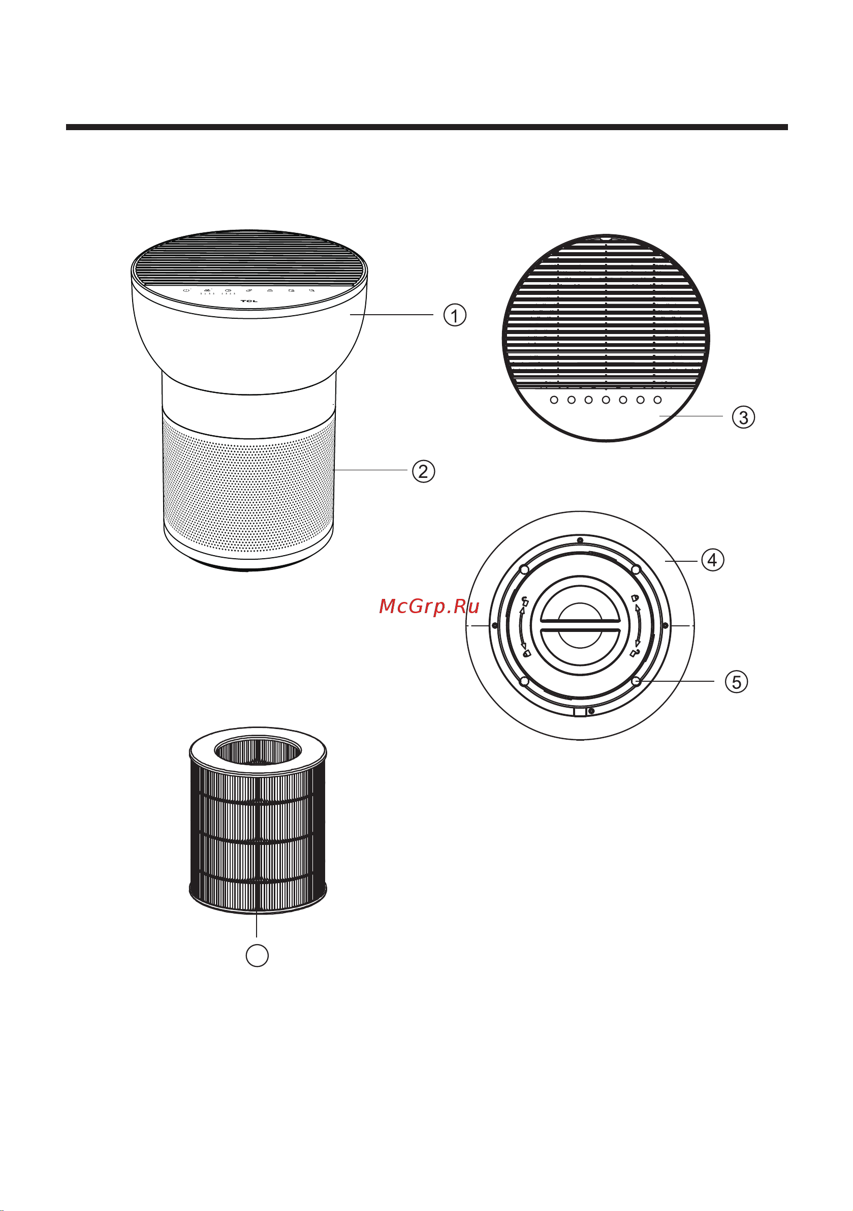 Tcl Breeva A2 Wi-Fi White [6/96] Name of each part