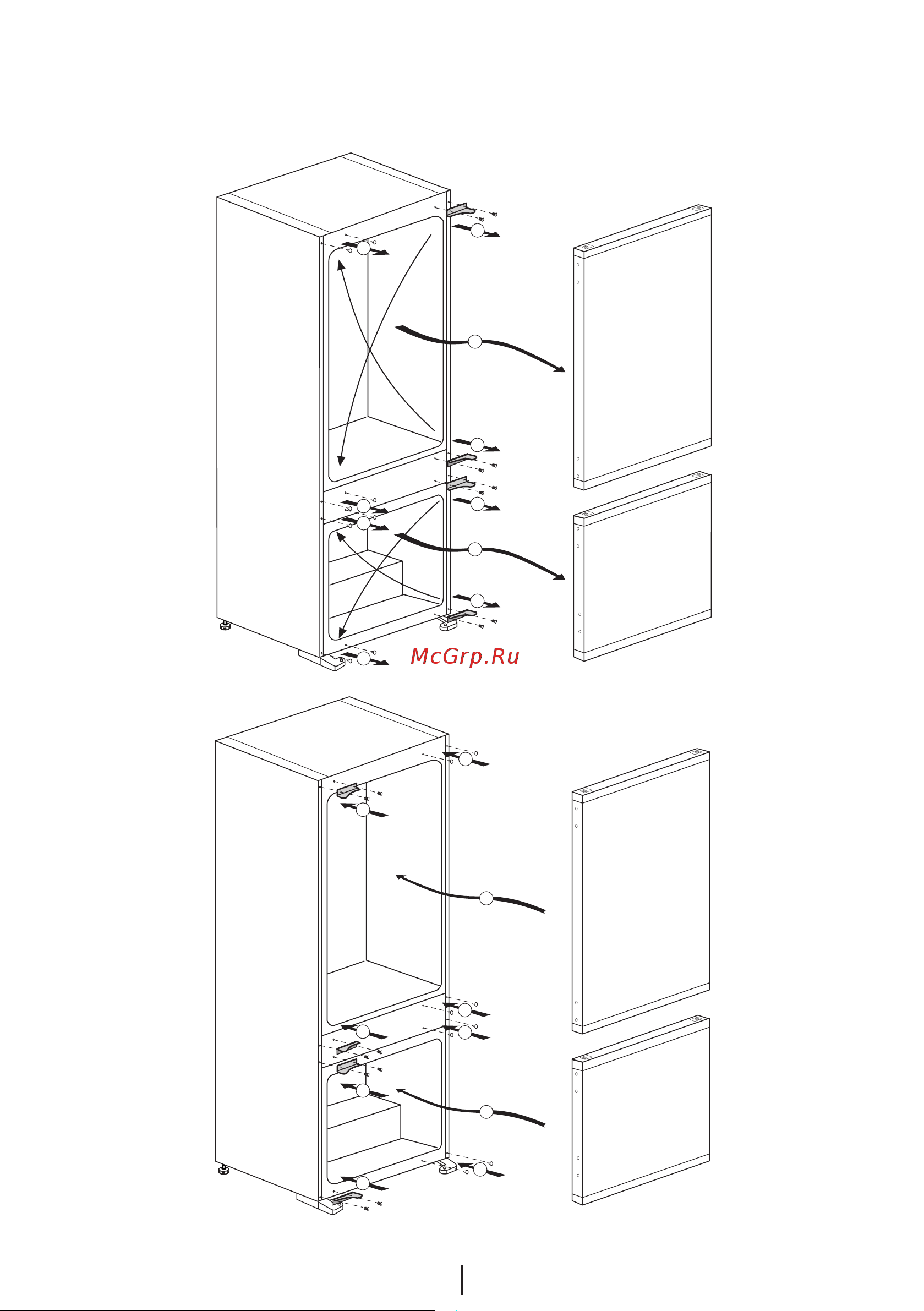 Beko BCNA275E2S [10/36] Перевешивание дверей