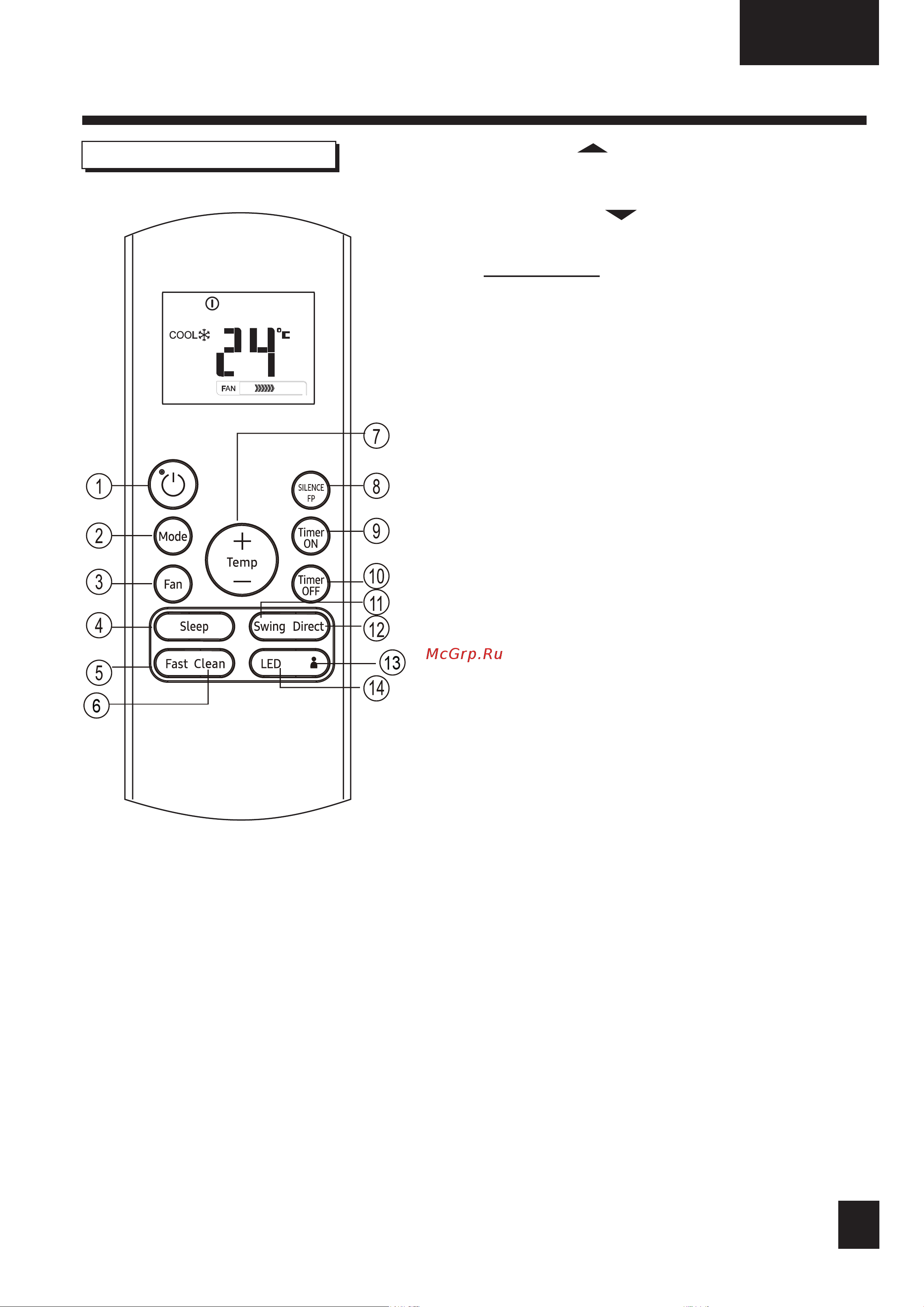 Samsung AR09TXHQASINUA/AR09TXHQASIXUA0 [47/61] Функция кнопок