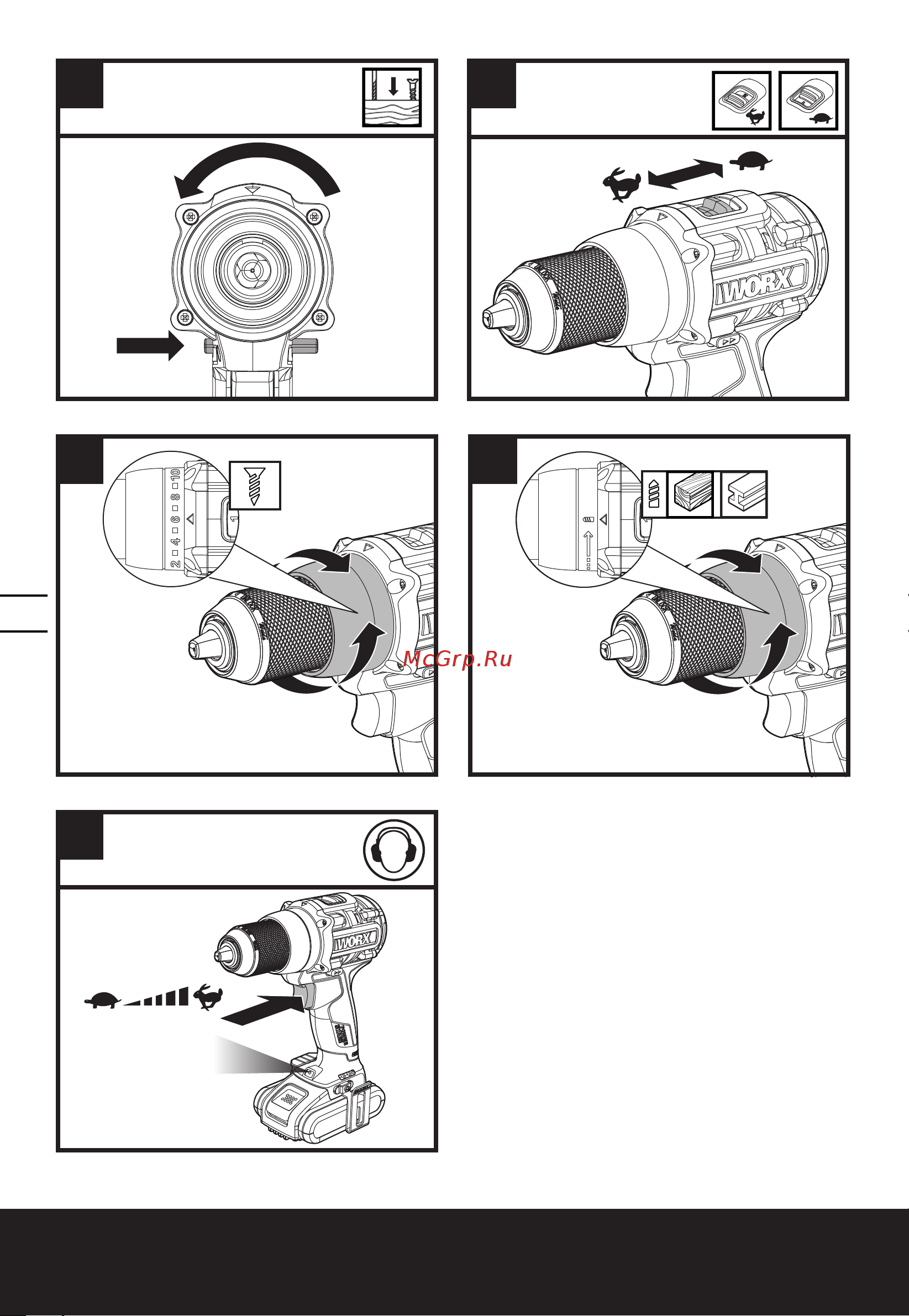Worx 20В, 60Нм, бесщеточная, 2Ач х2, ЗУ, кейс WX102 [5/13] V cordless drill driver en